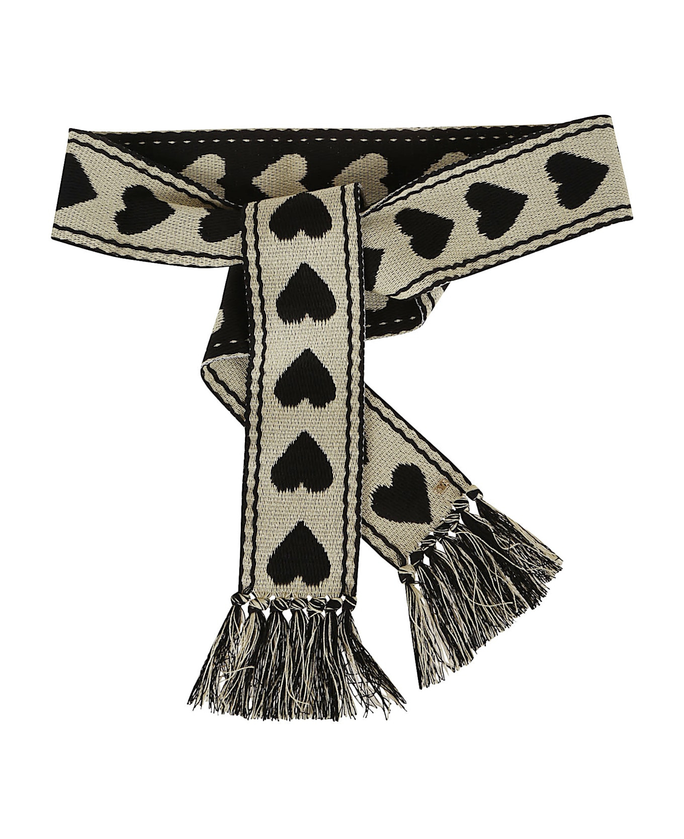Scarf (180x7cm) | Antibes | Cotone/jacquard Cuore/metal Vlogo - 2