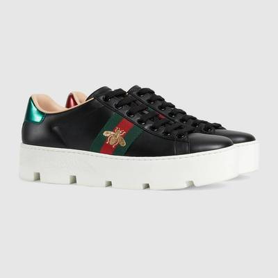 GUCCI Women's Ace embroidered platform sneaker outlook