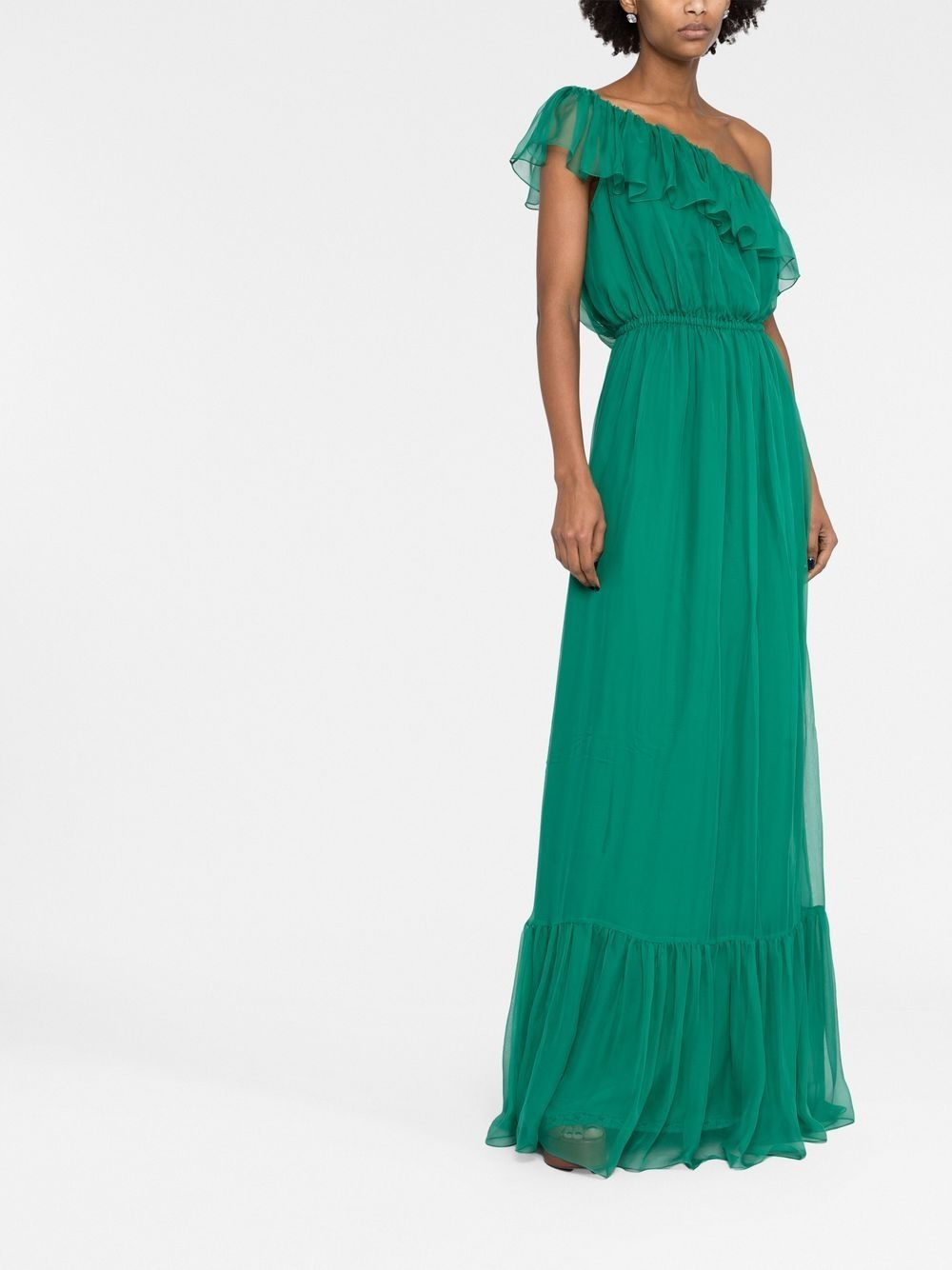 green ruffle-trim dress - 2