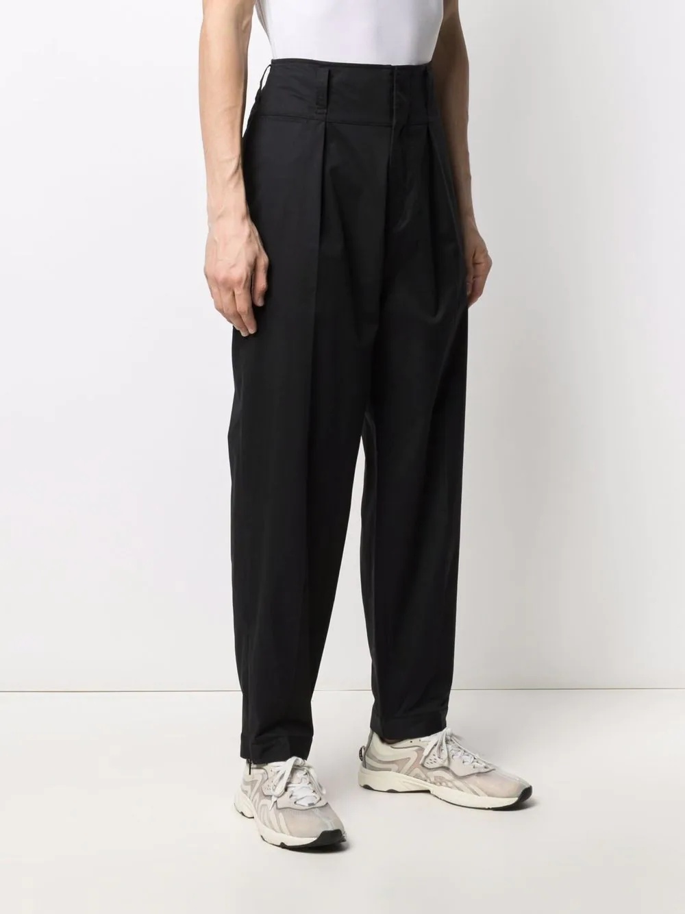 pleat detail tapered trousers - 3