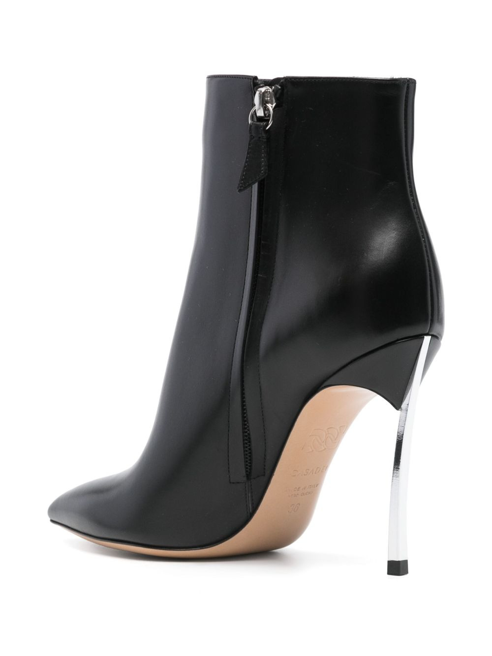 metallic-heel pointed-toe boots - 3