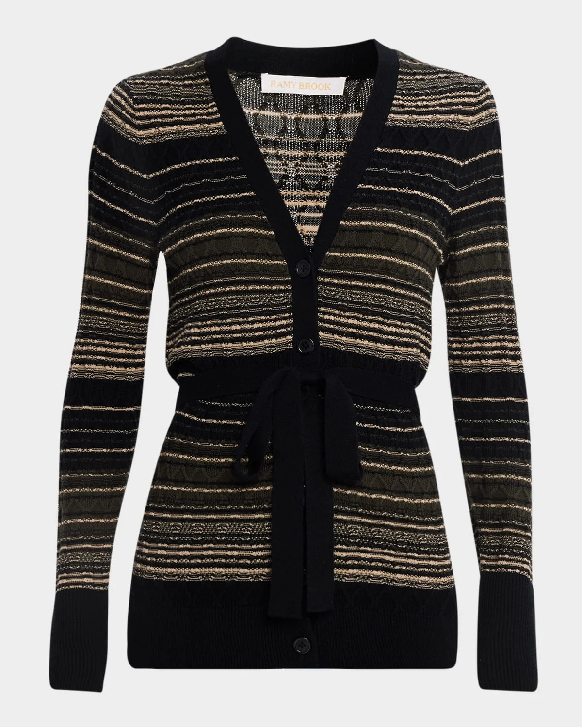 Michelle Belted V-Neck Cardigan - 1