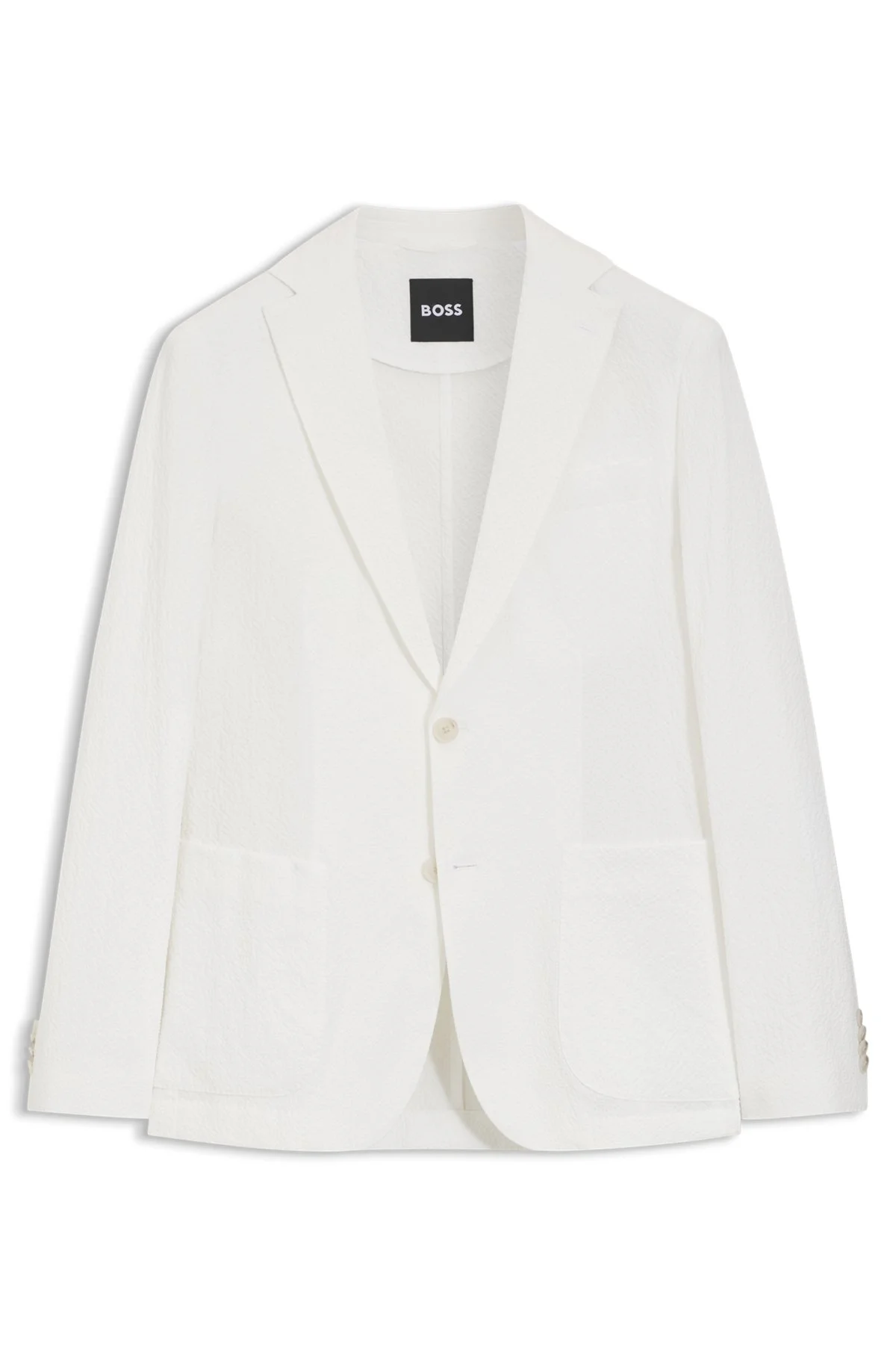 SLIM-FIT JACKET IN STRETCH-COTTON SEERSUCKER - 1