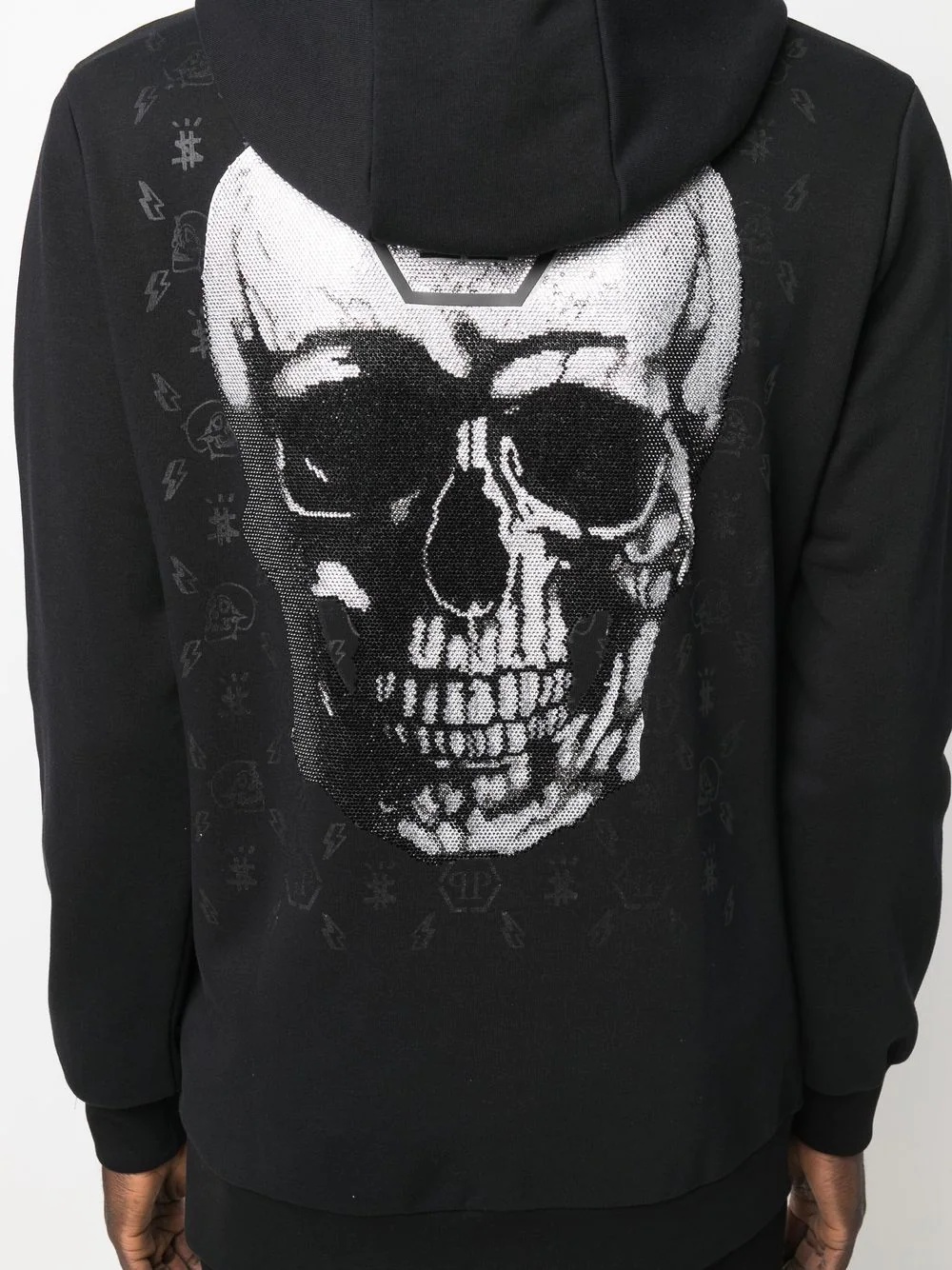 skull-print zip-up hoodie - 5