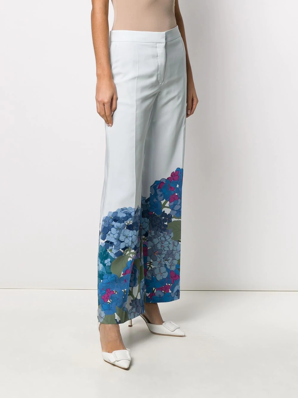 Macro Ortensia printed flared trousers - 3