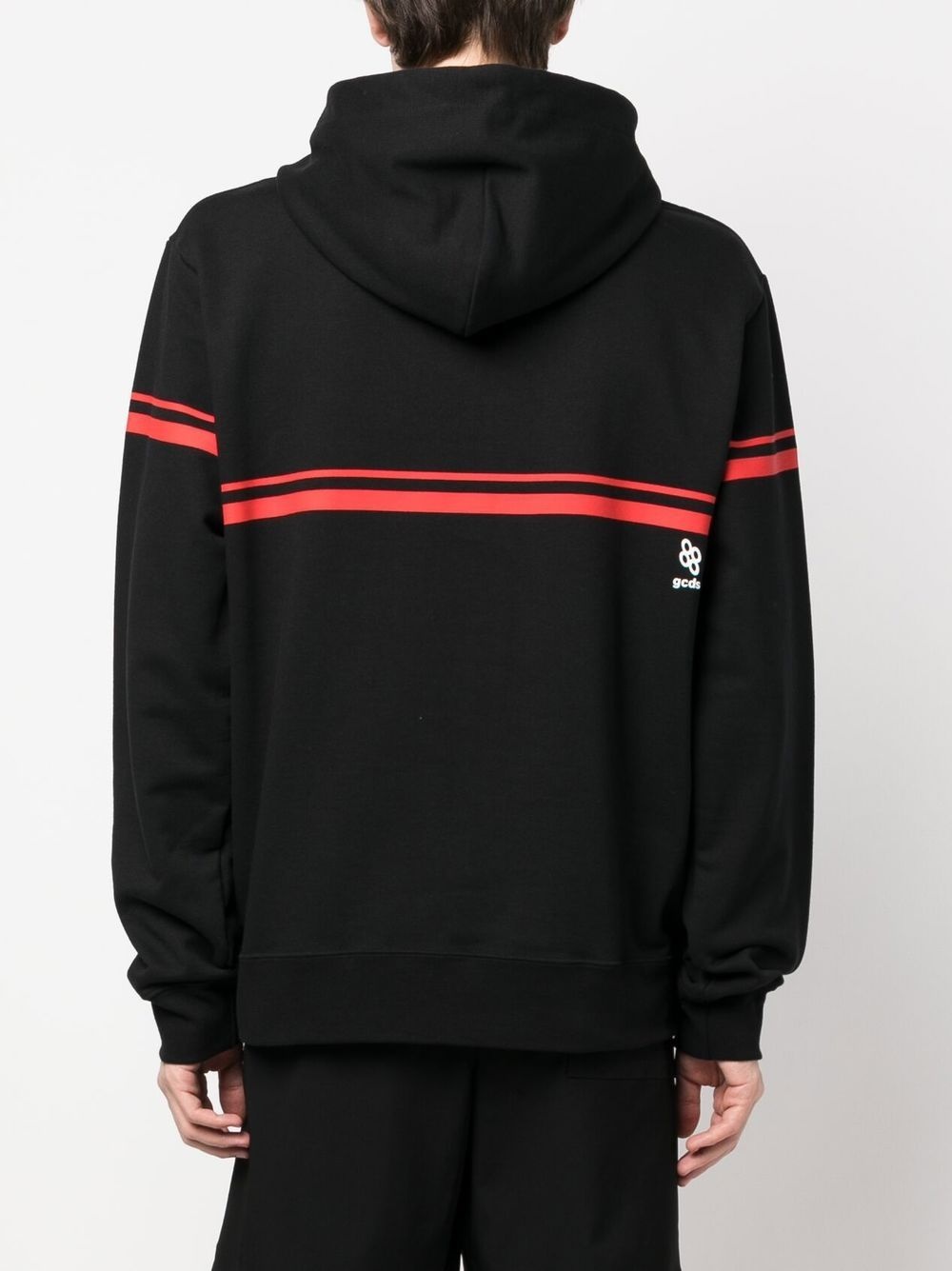 stripe-detail cotton hoodie - 4