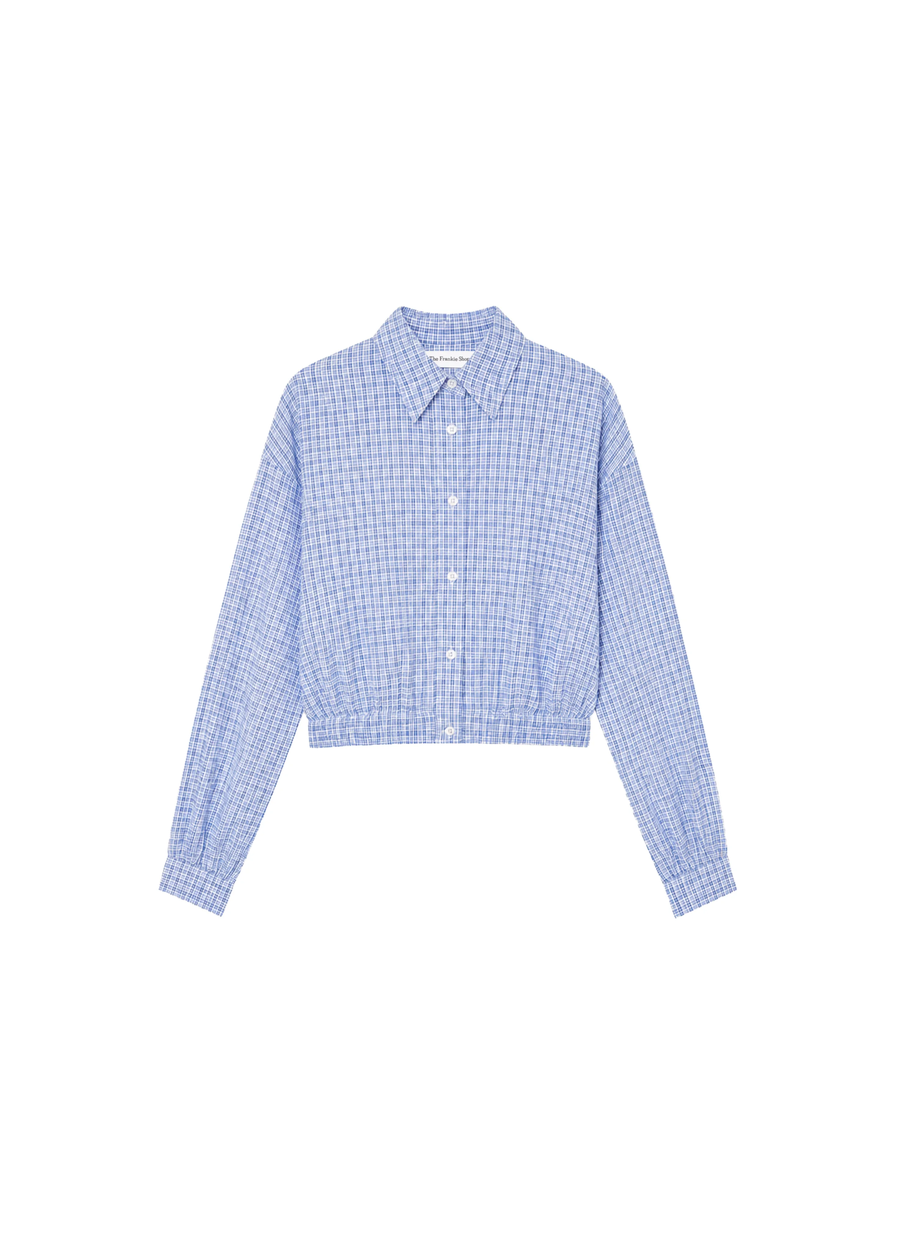Lison Cropped Shirt - Blue Plaid - 1