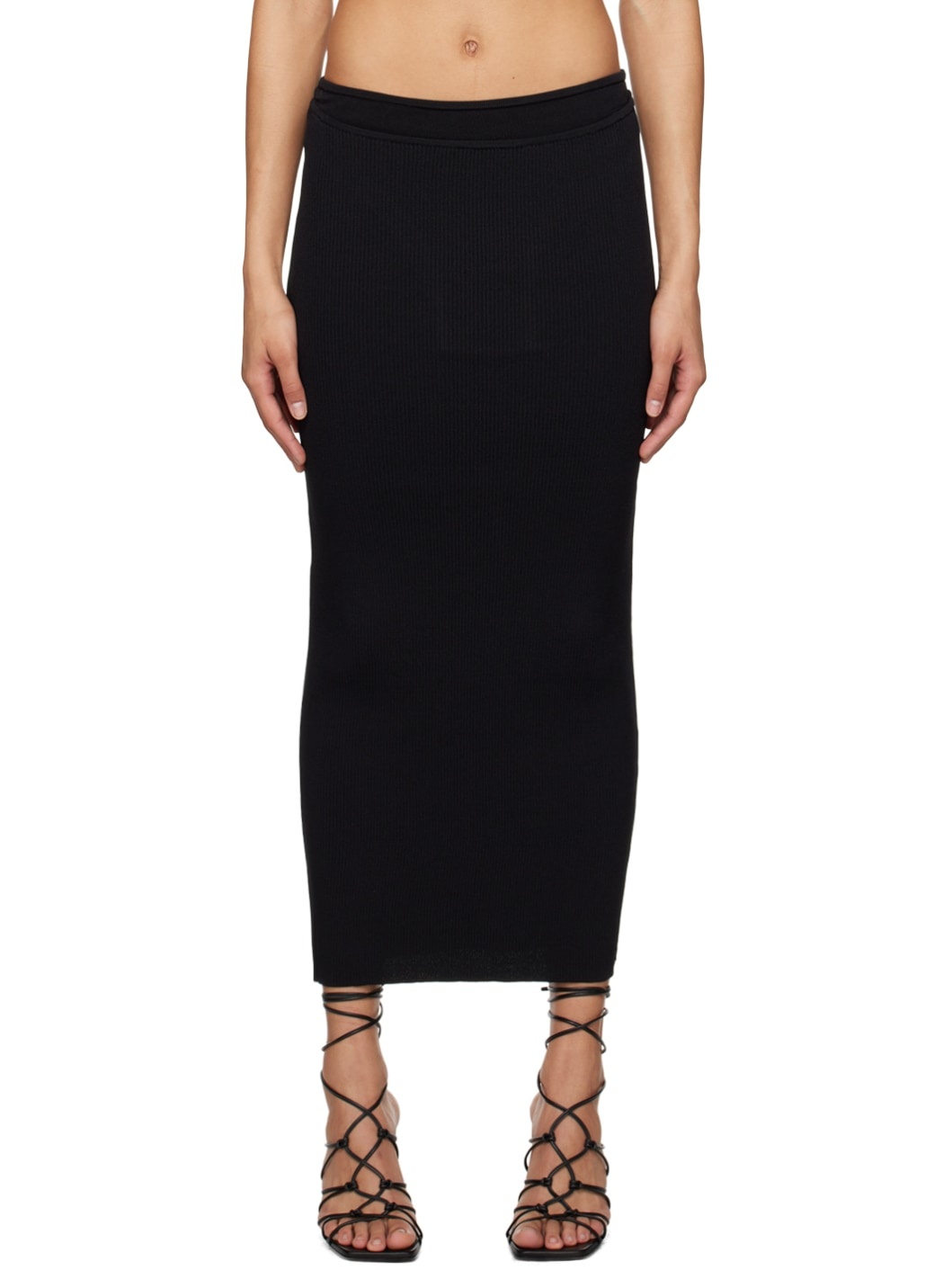 Black Submerged Underwear Maxi Skirt - 1