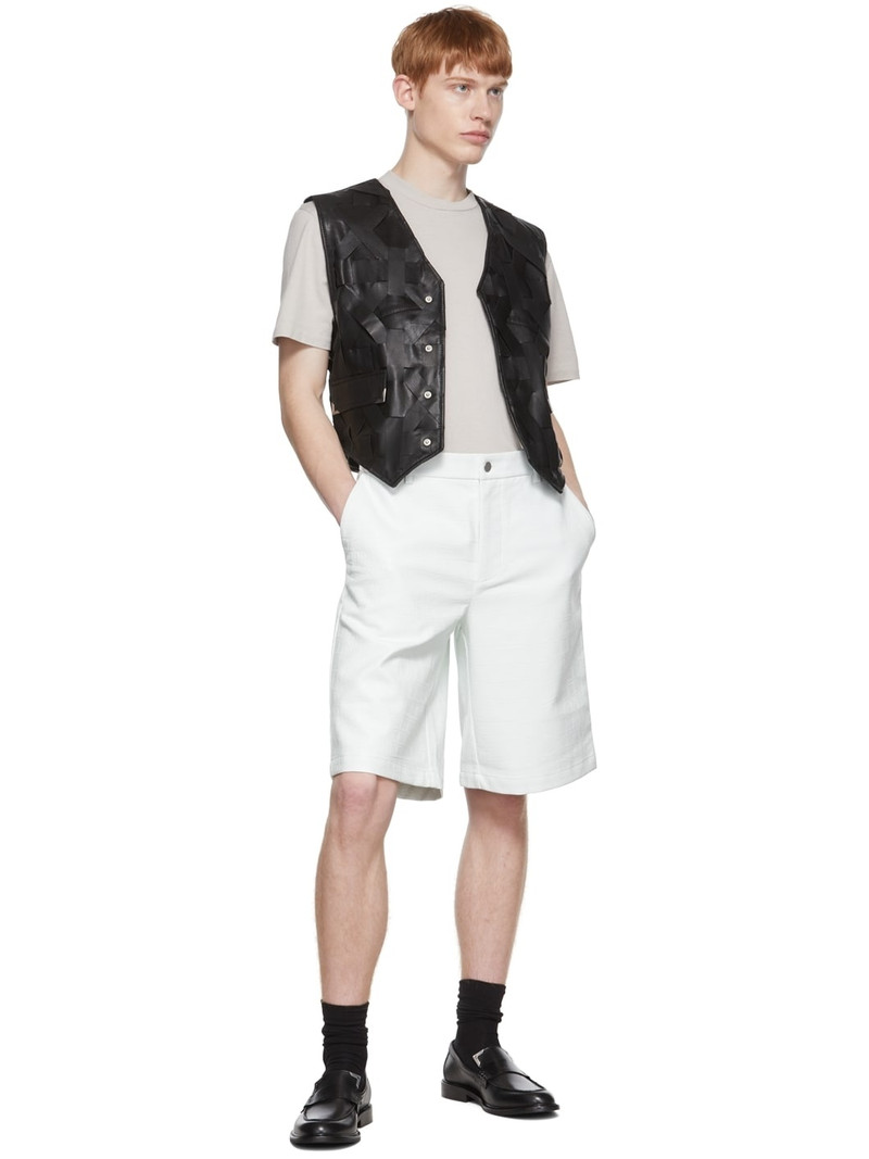 HAN KJØBENHAVN White Faux-Leather Shorts outlook