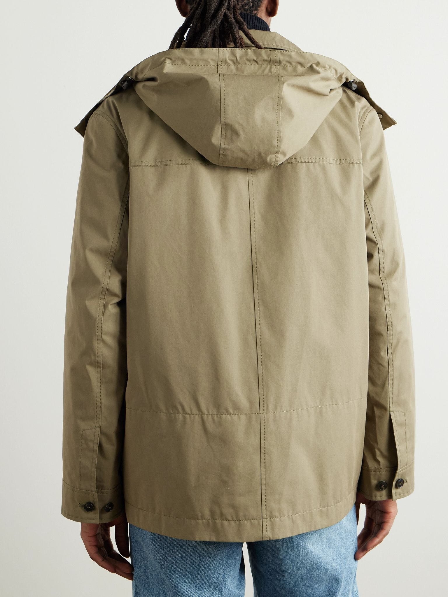 Cotton-Blend Twill Parka Neutral - 3