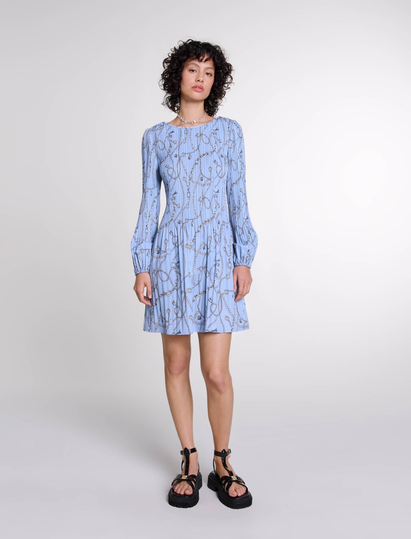 Patterned pleated dress - 2
