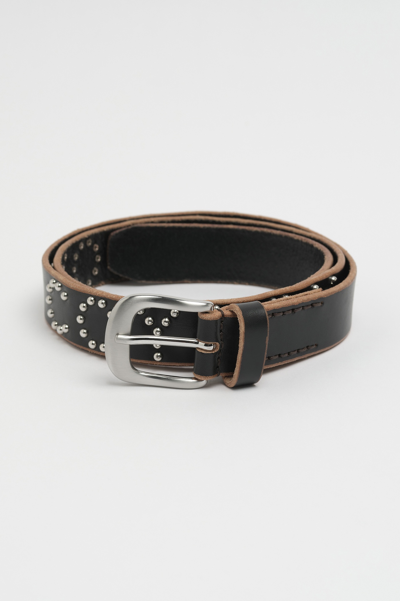 3 Cm Coyboy Belt in Black Leather - 1