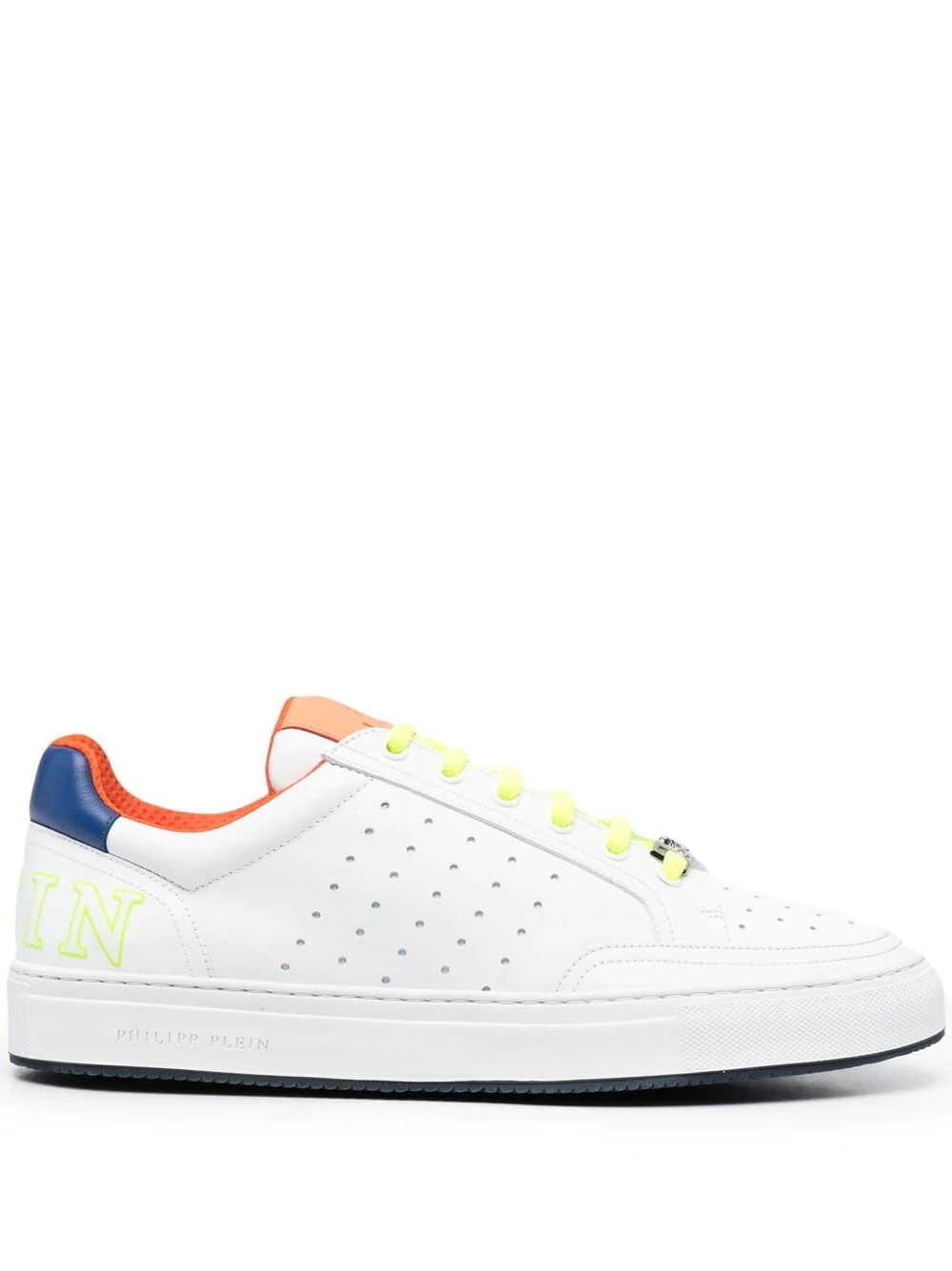 colour-block leather trainers - 1