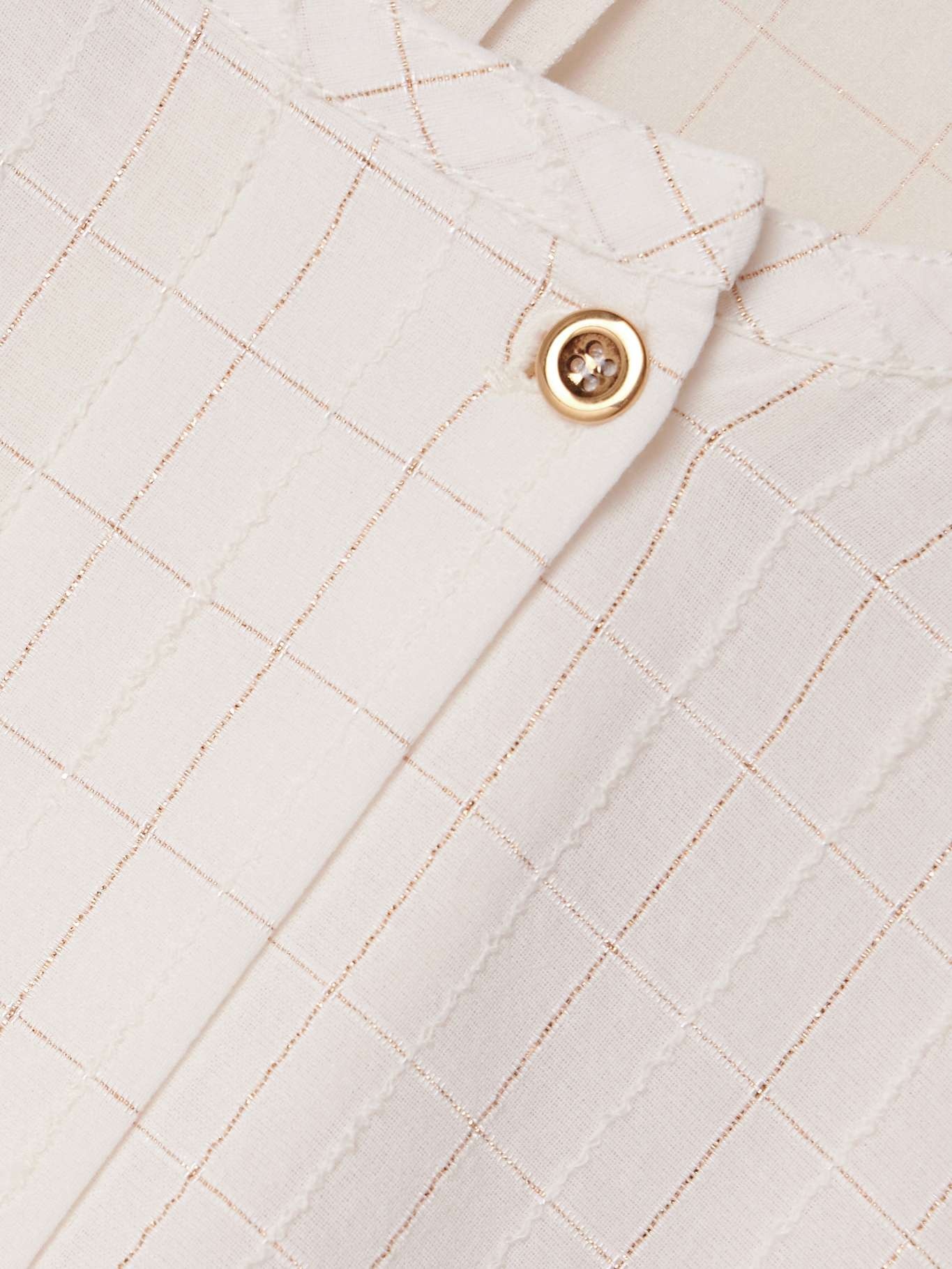 Checked metallic cotton-blend voile blouse - 5