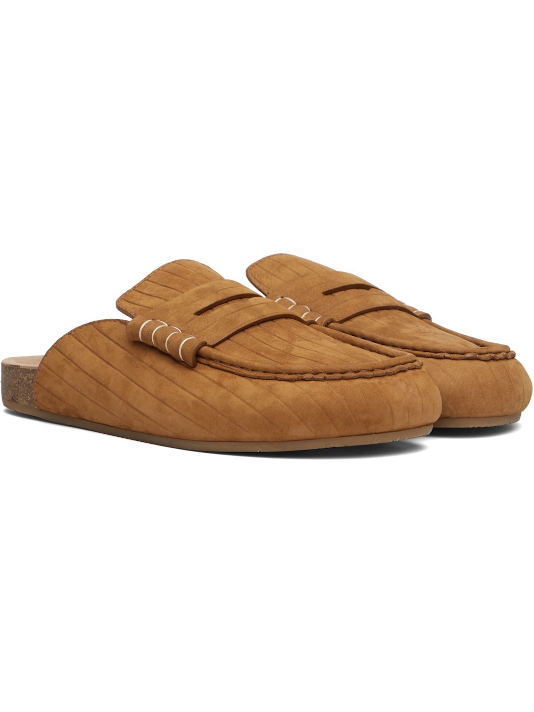 Tan Stitch Loafers - 4