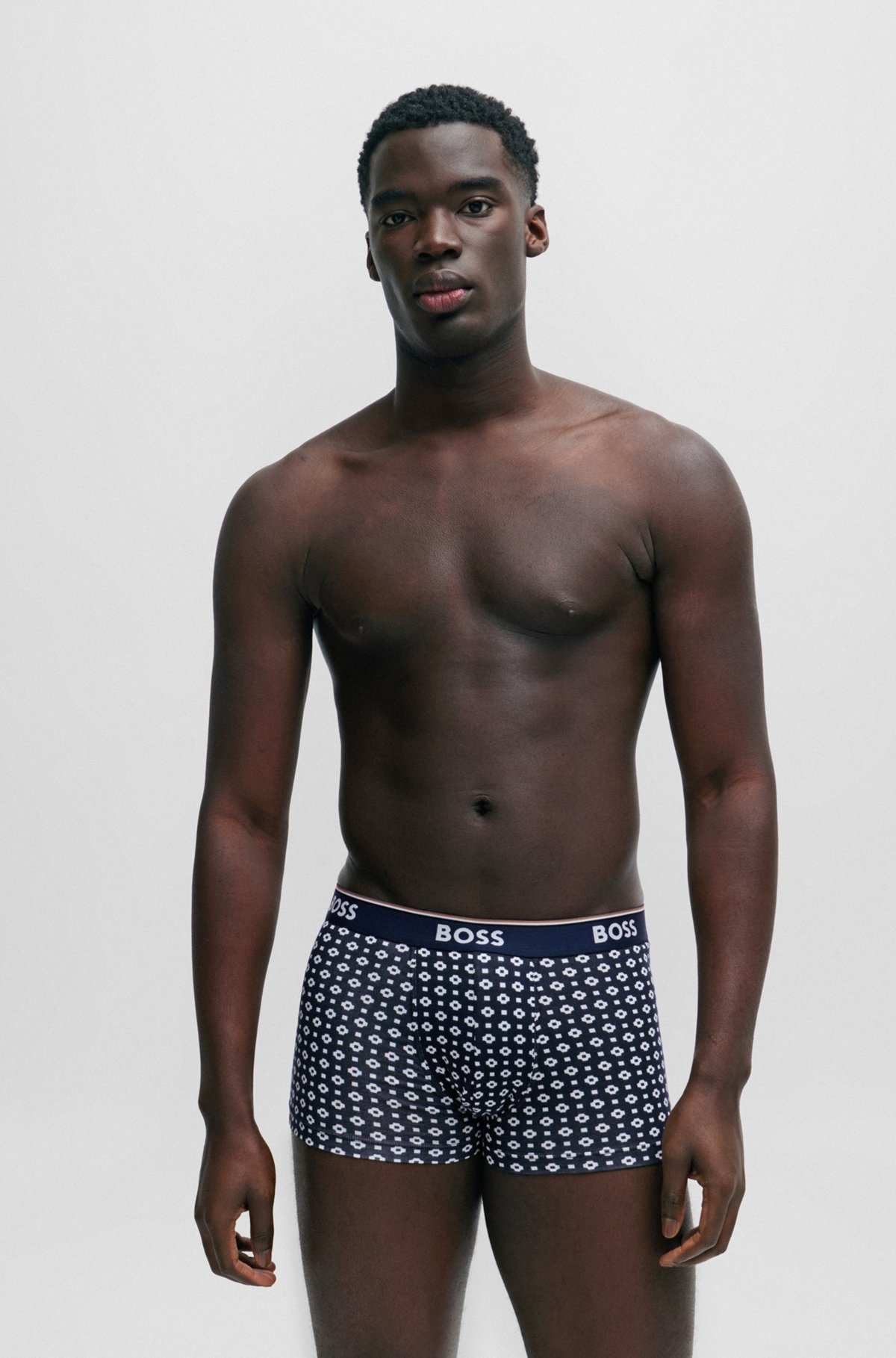 THREE-PACK OF STRETCH-COTTON TRUNKS WITH LOGO WAISTBANDS - 2
