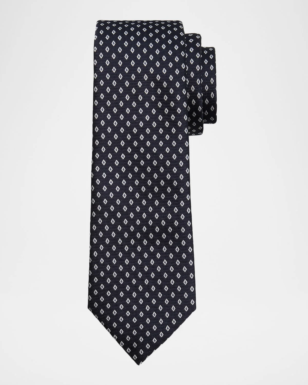 Men's Micro-Diamond Silk Tie - 1
