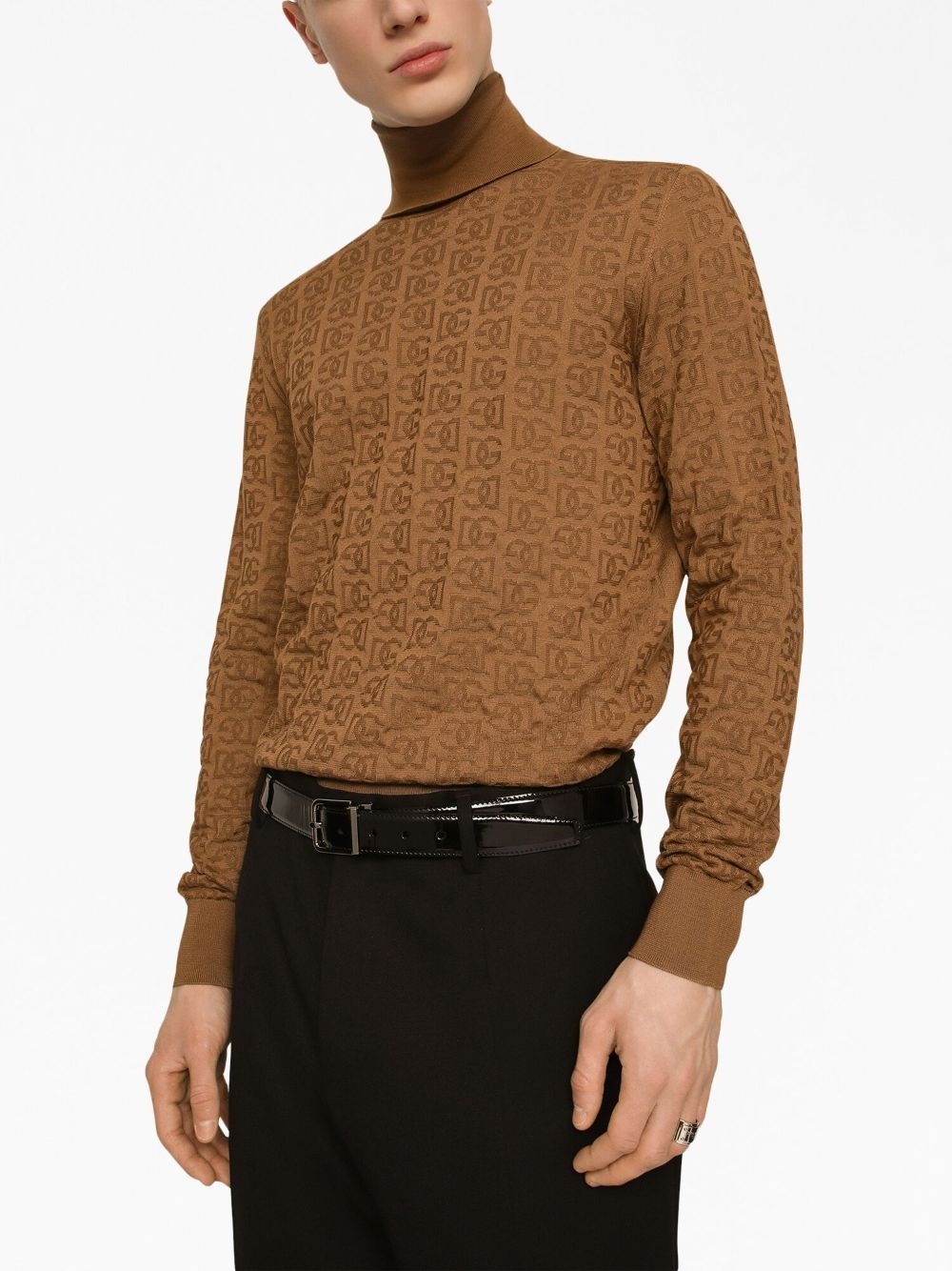 logo-embroidery knitted top - 5