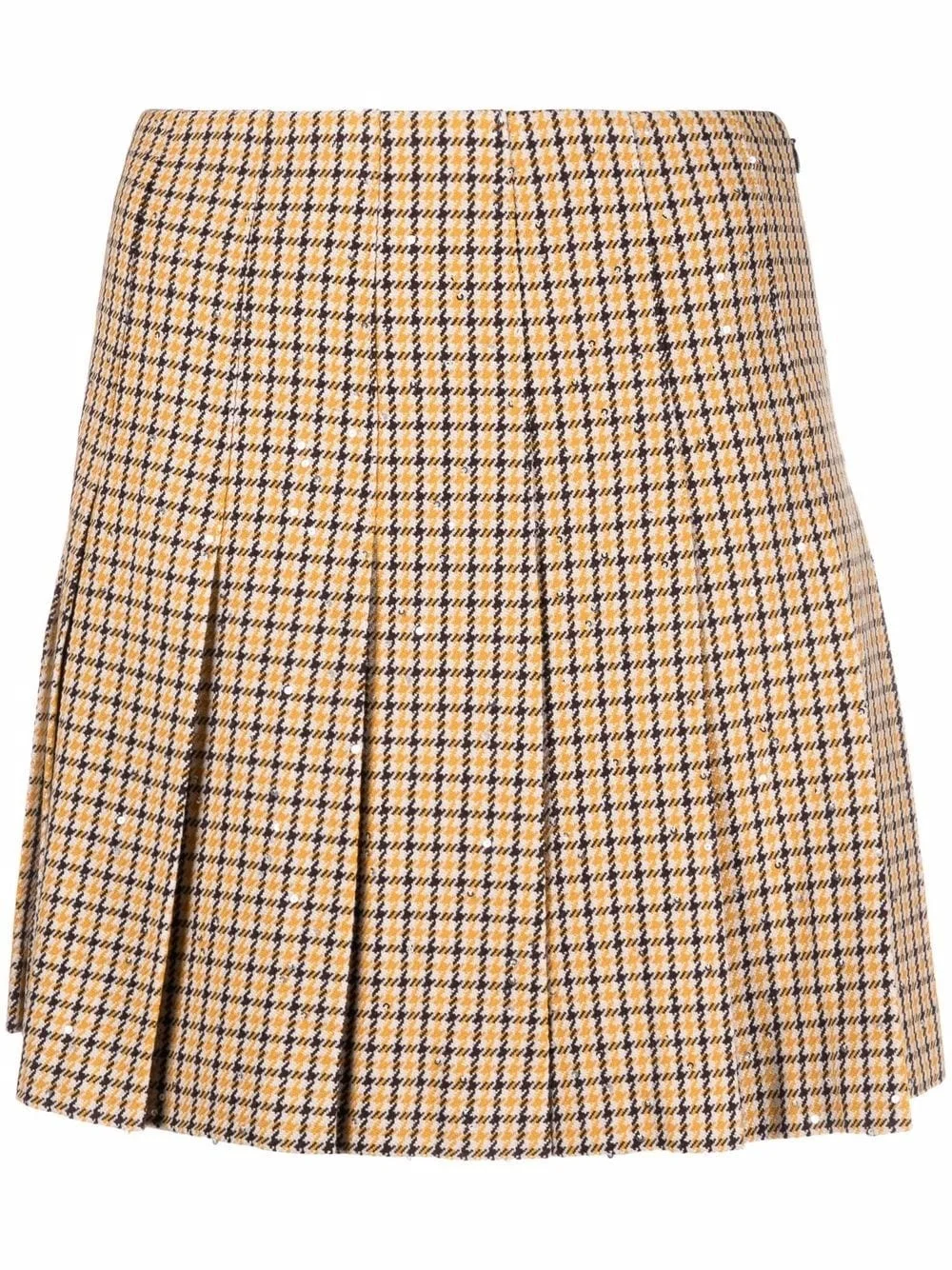 pleated houndstooth mini skirt - 1