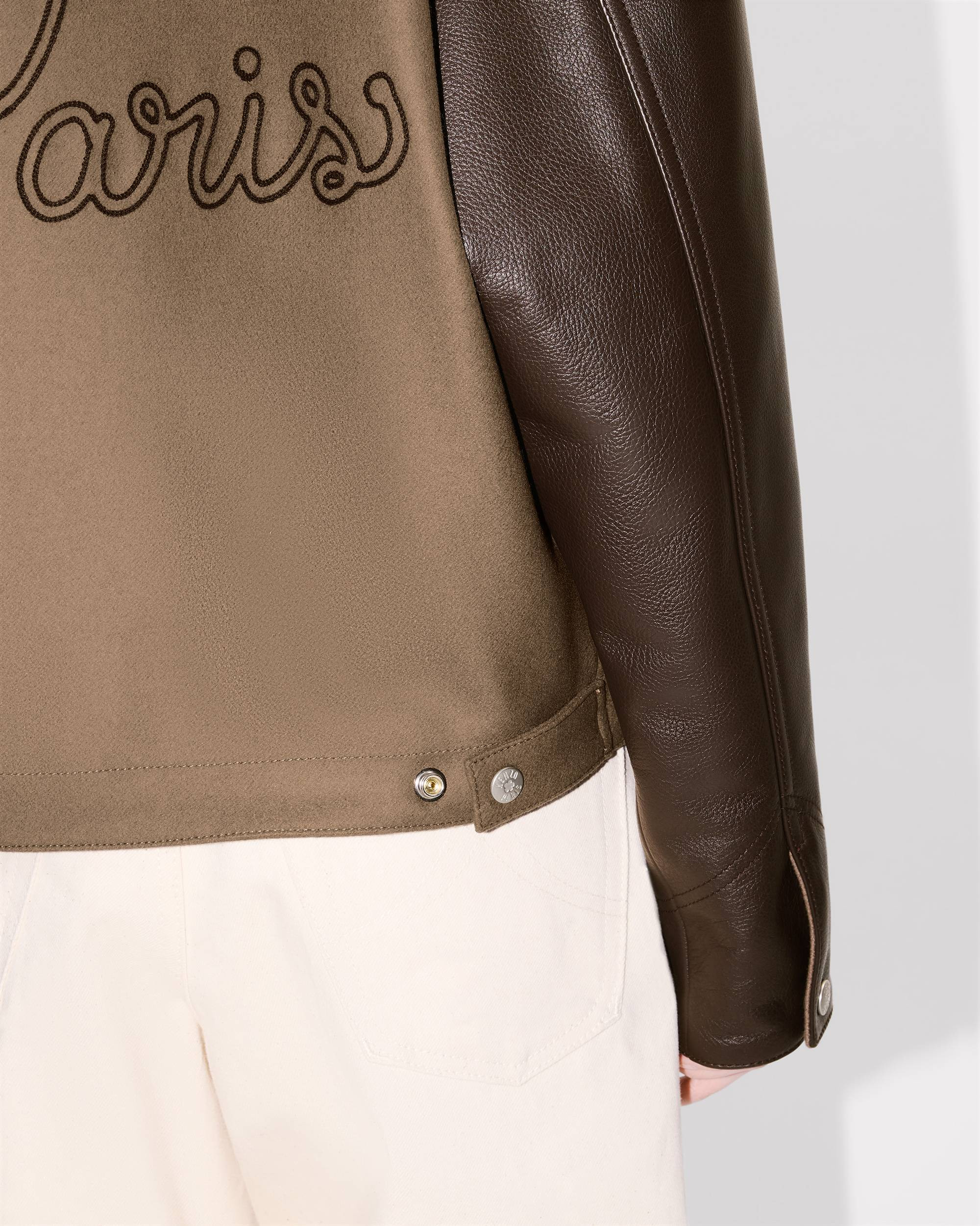 'KENZO Paris Chainstitch' genderless blouson in wool and leather - 9