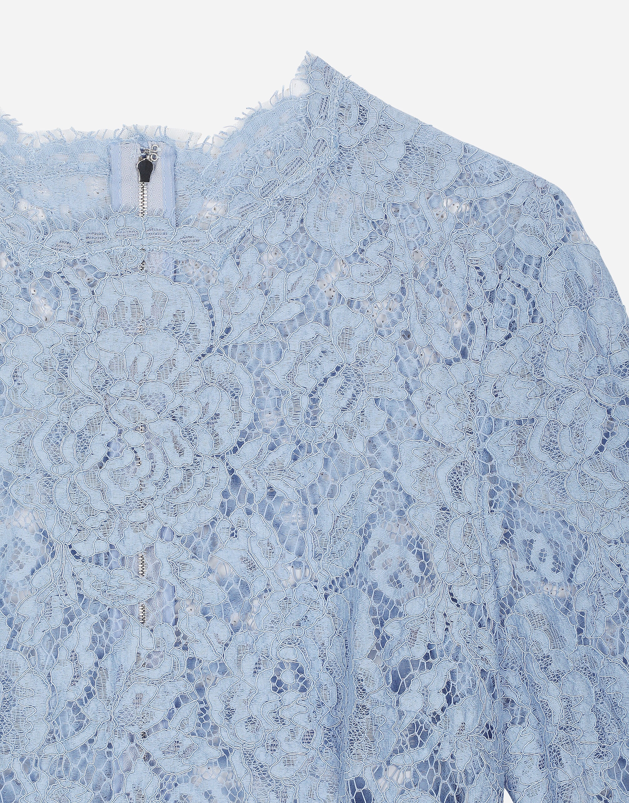 Calf-length sheath dress in branded floral cordonetto lace - 4