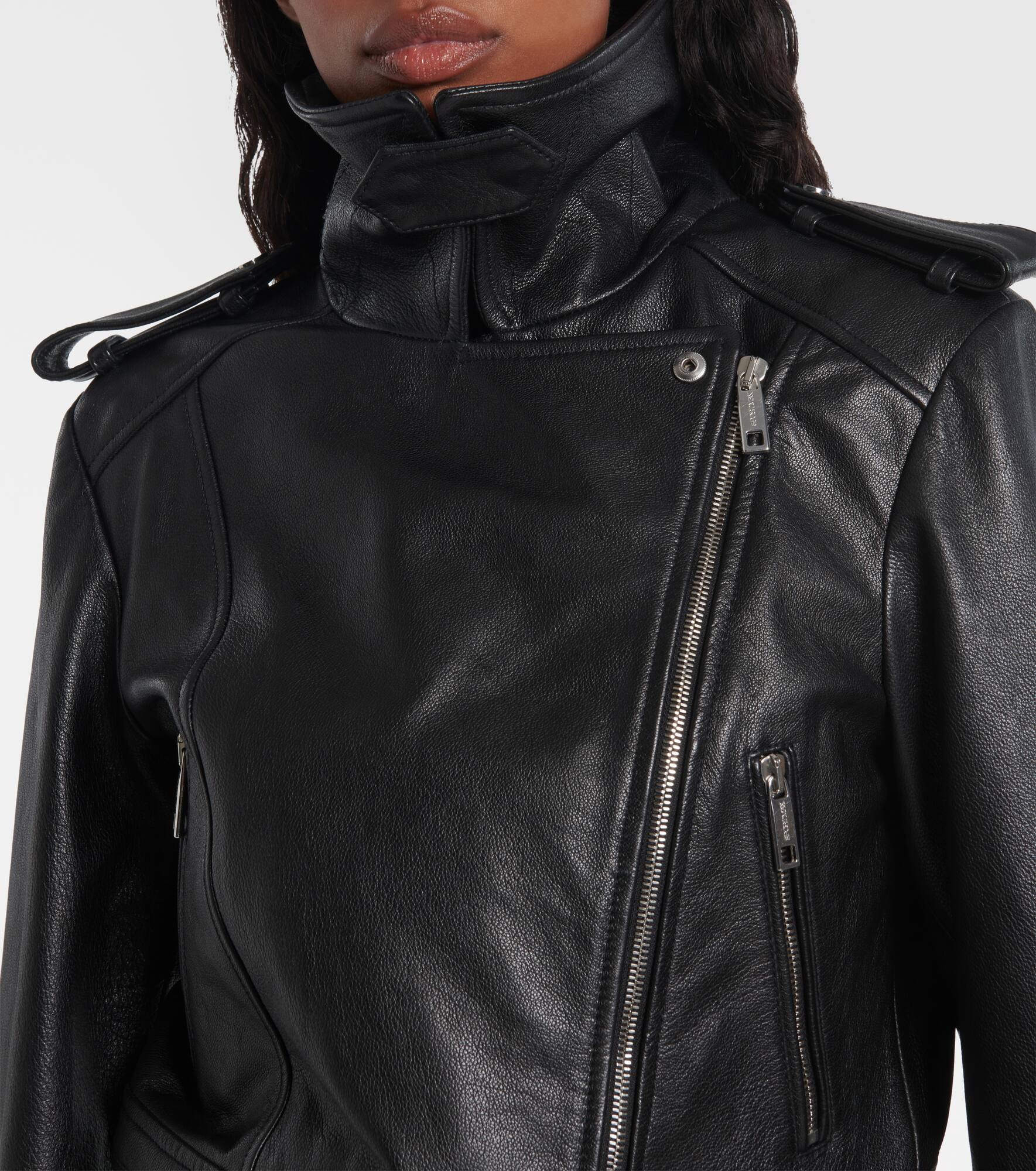 Toscana shearling-trimmed leather jacket - 6