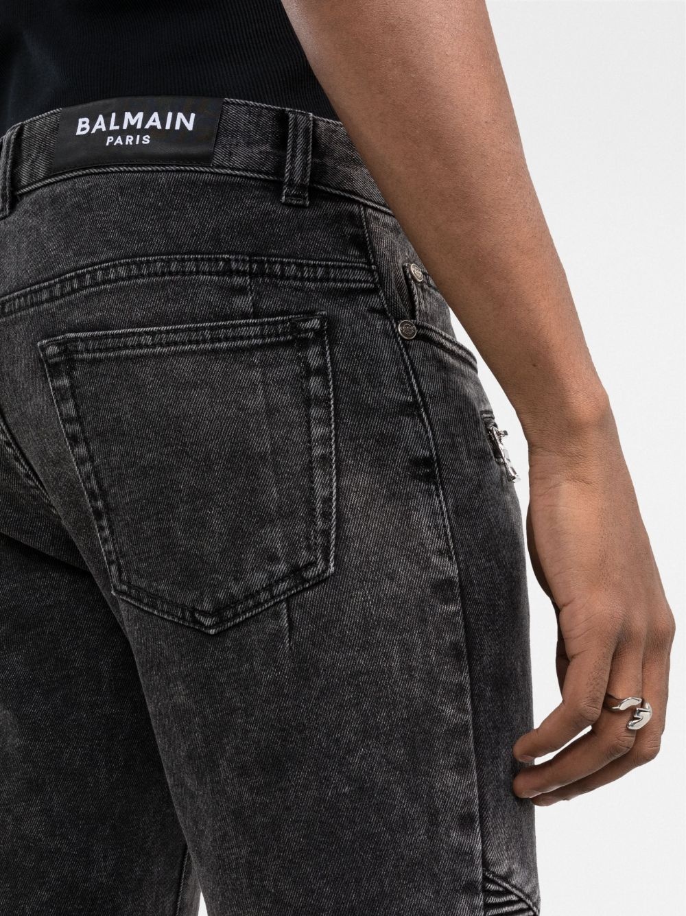 ribbed-knee slim-fit jeans - 5