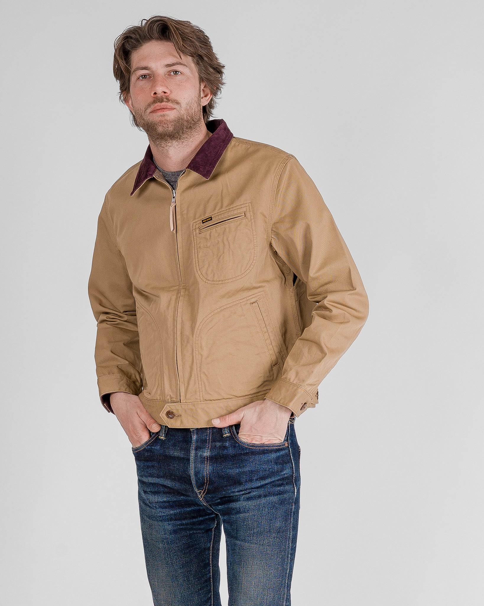 IHJ-144-BEI 12oz Kurashikizome® Twill Work Jacket - Beige - 2