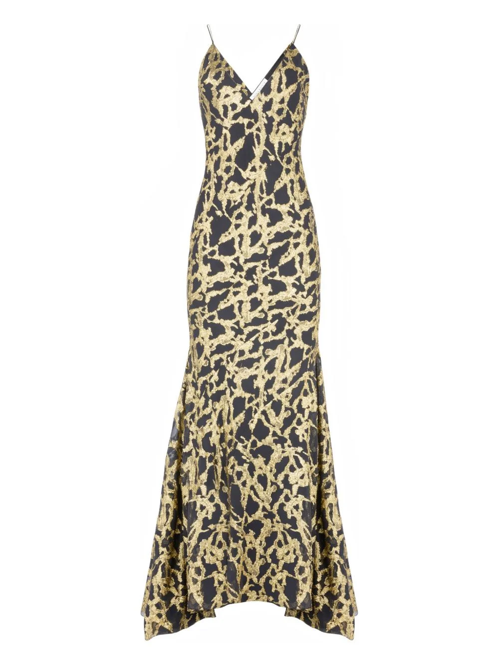 marbled-motif silk maxi dress - 1