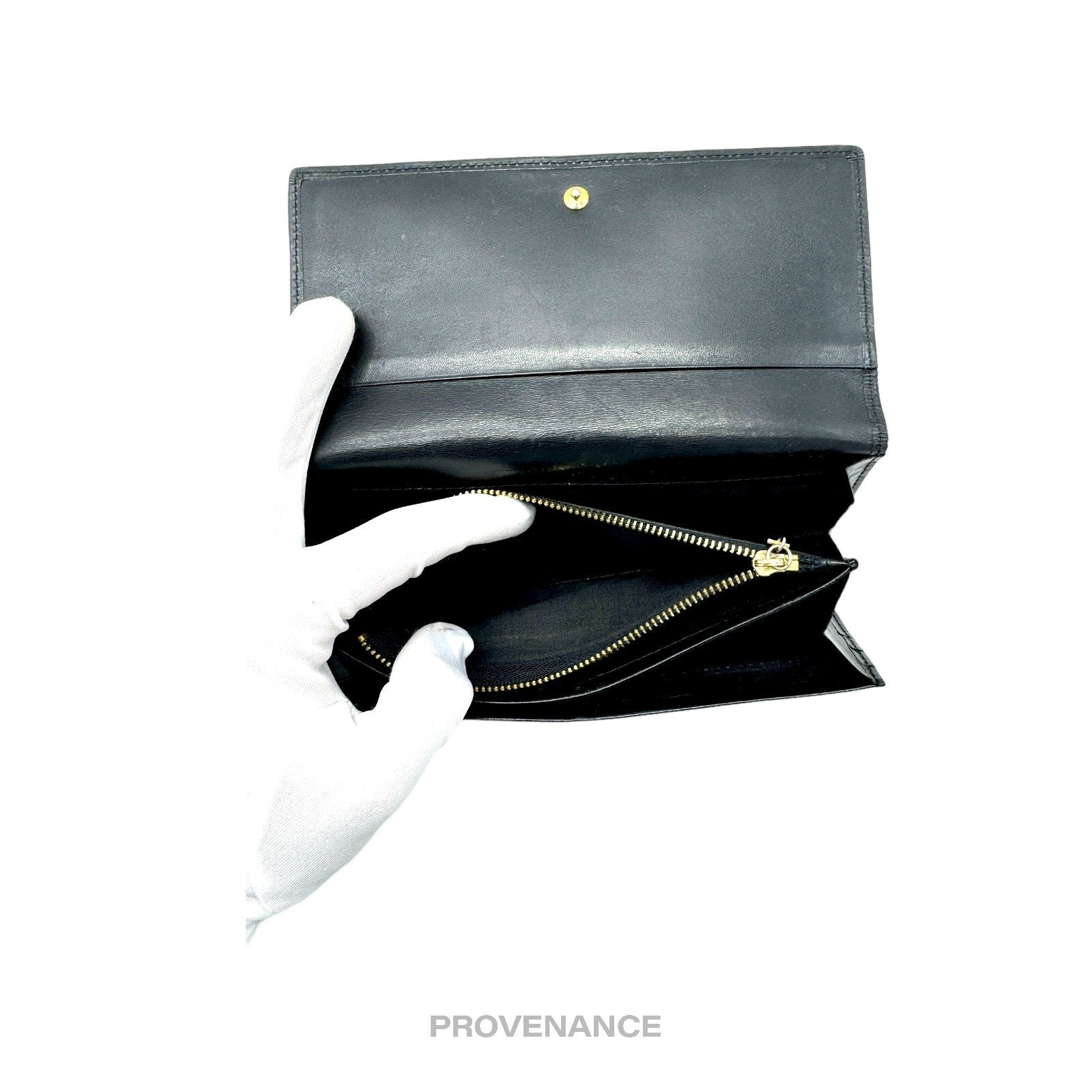 Givenchy Logo Snap Long Wallet - Black Leather - 7