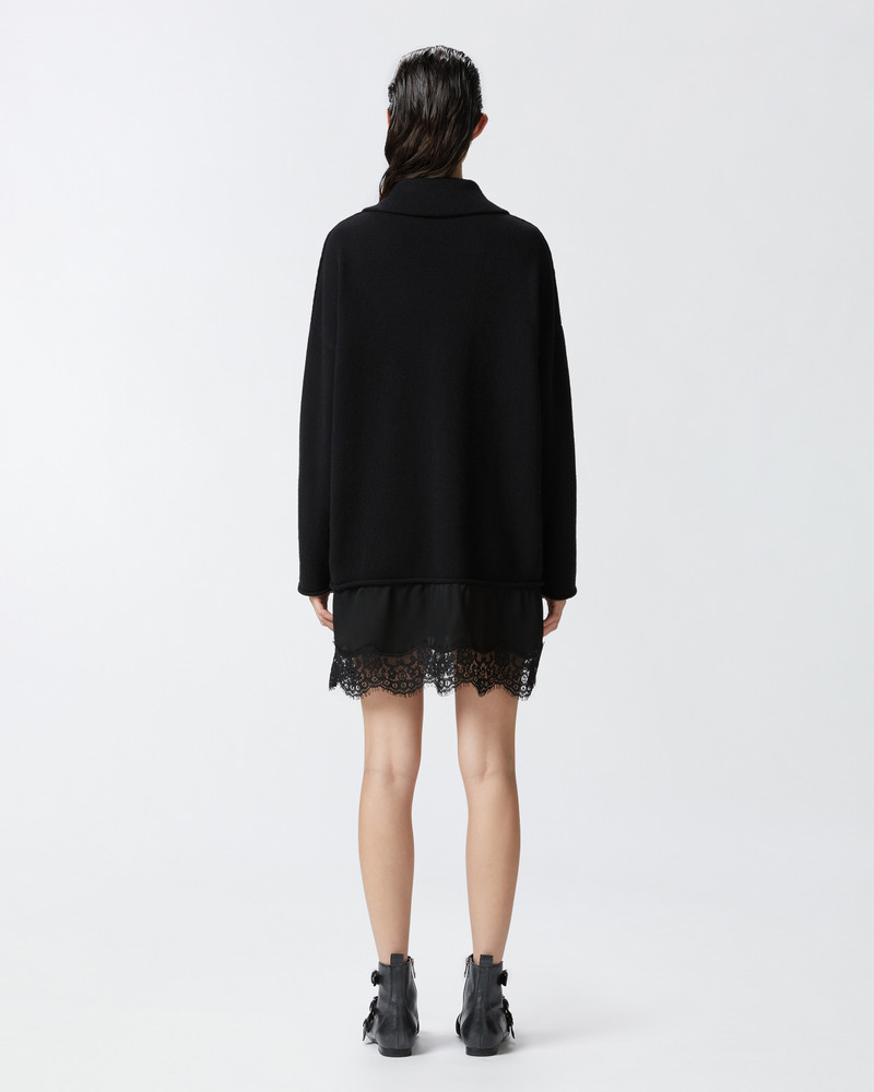 KNITTED DRESS WITH SATIN AND LACE INSERT 4