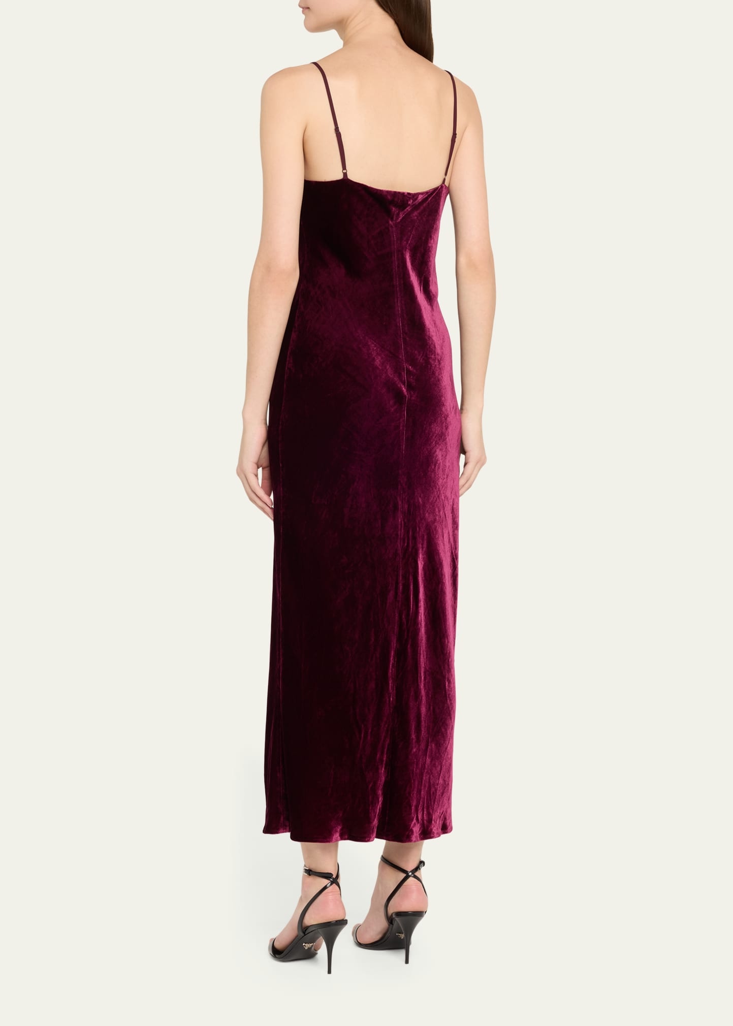 Seridie Velvet Mid-Length Slip Dress - 3