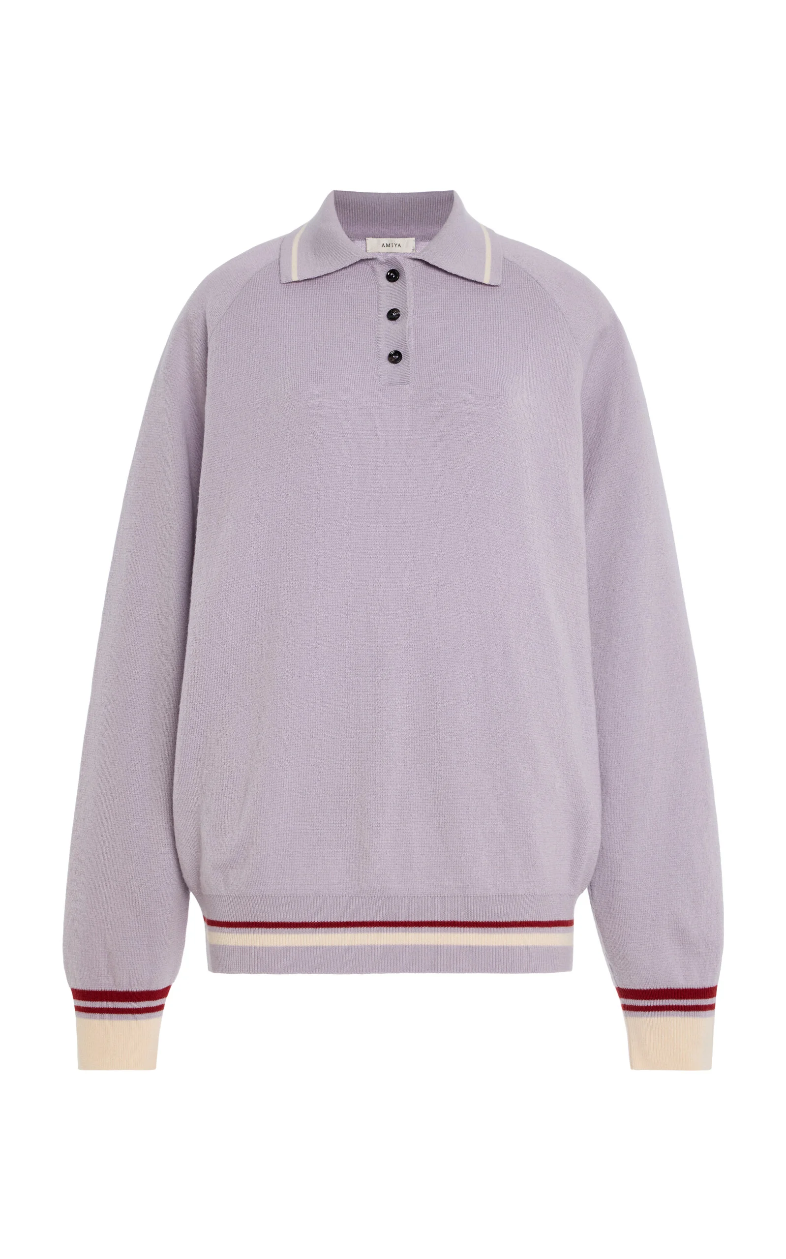 Yale Relaxed Wool Polo Top purple - 1