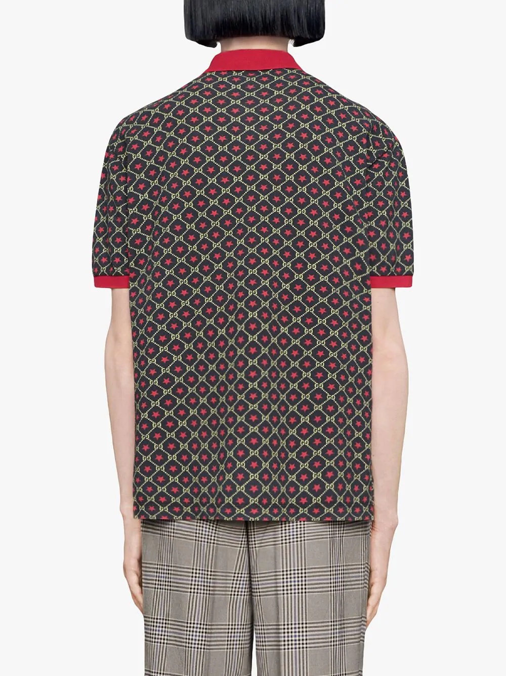 Oversize polo with GG star print - 4