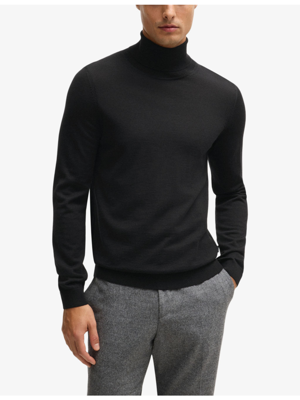 Funnel-neck regular-fit wool-knit jumper - 3