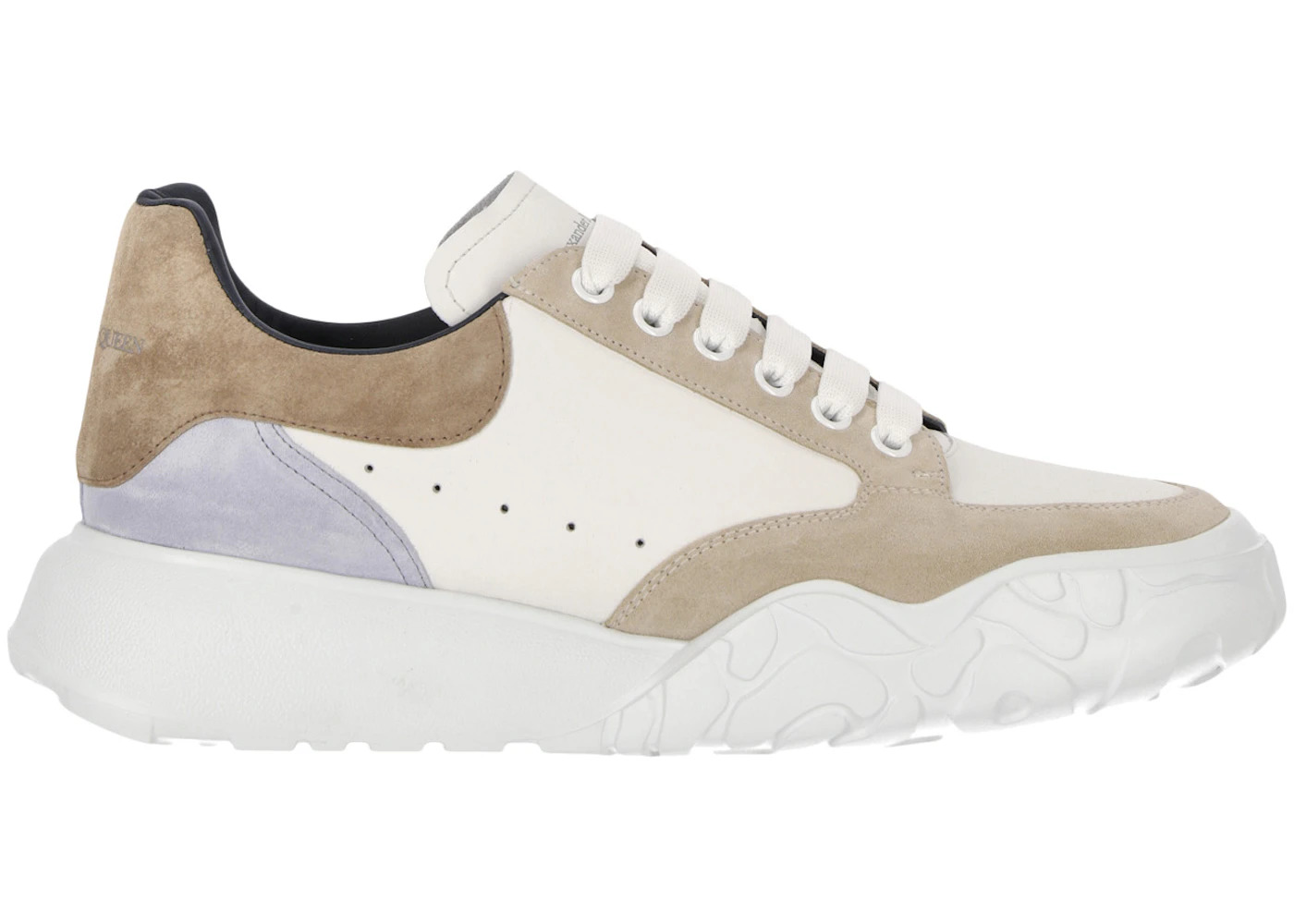 Alexander McQueen Court Trainers White Beige Lavender - 1