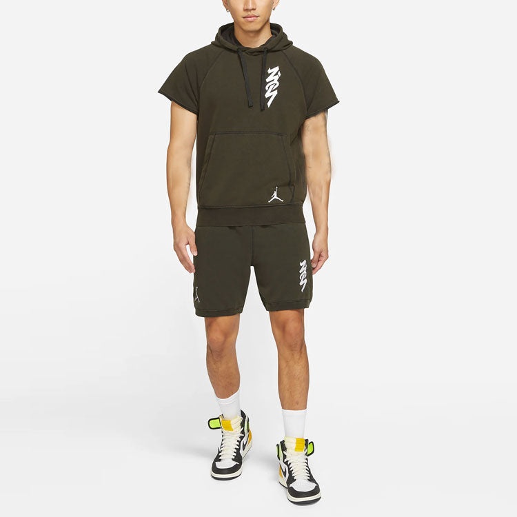 Air Jordan Dri-FIT Zion Embroidered Quick Dry Sports Short Sleeve Green DA9843-010 - 3