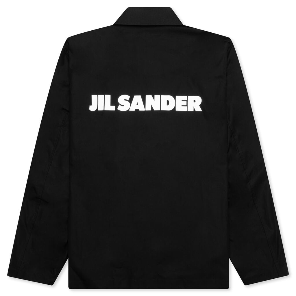 LOGO PRINT SHIRT JACKET - BLACK - 2