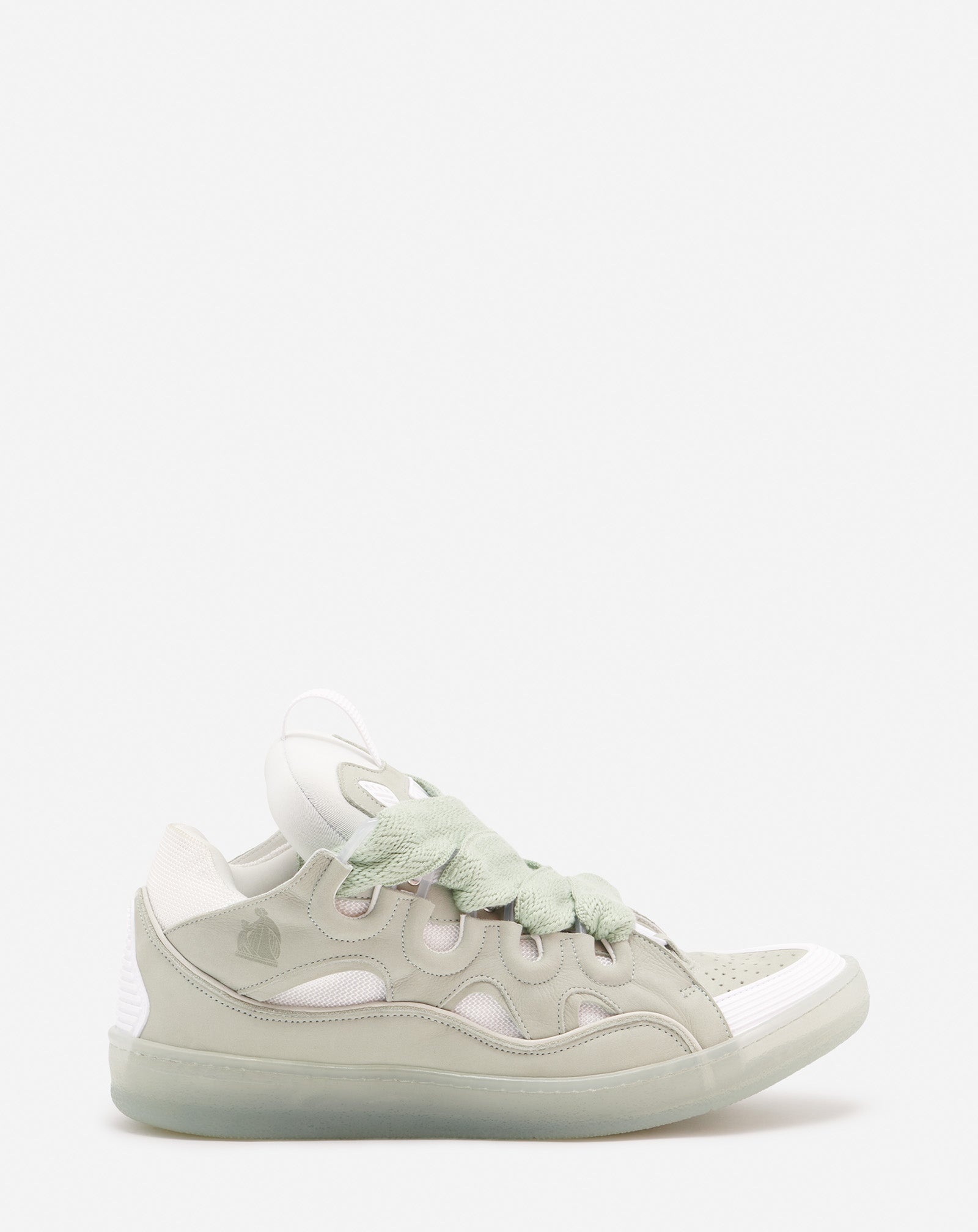 LEATHER CURB SNEAKERS - 1