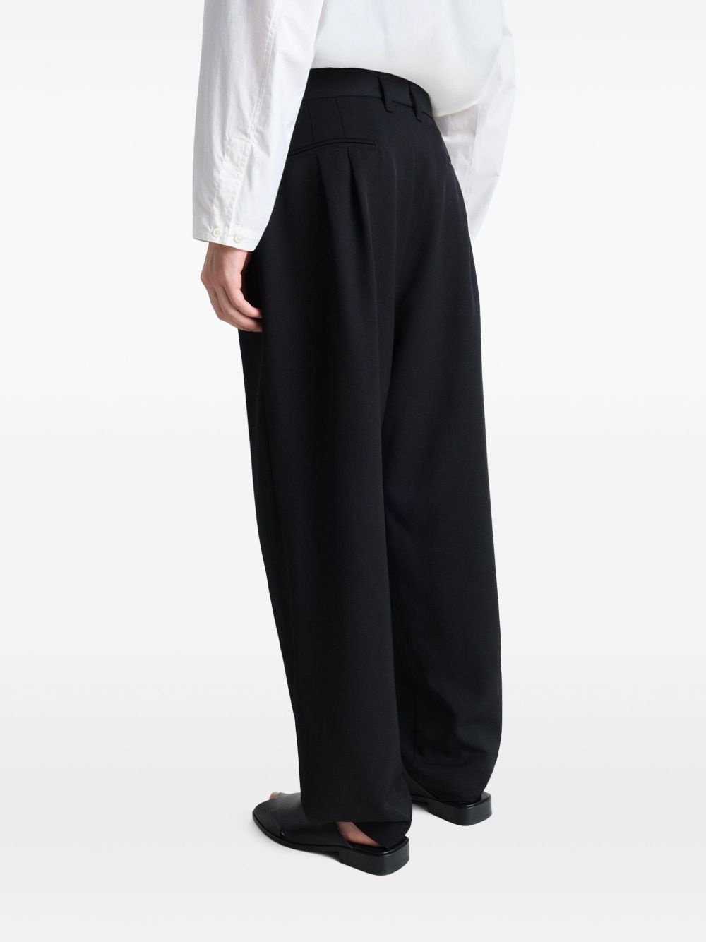 drawstring-waistband pleated trousers - 5