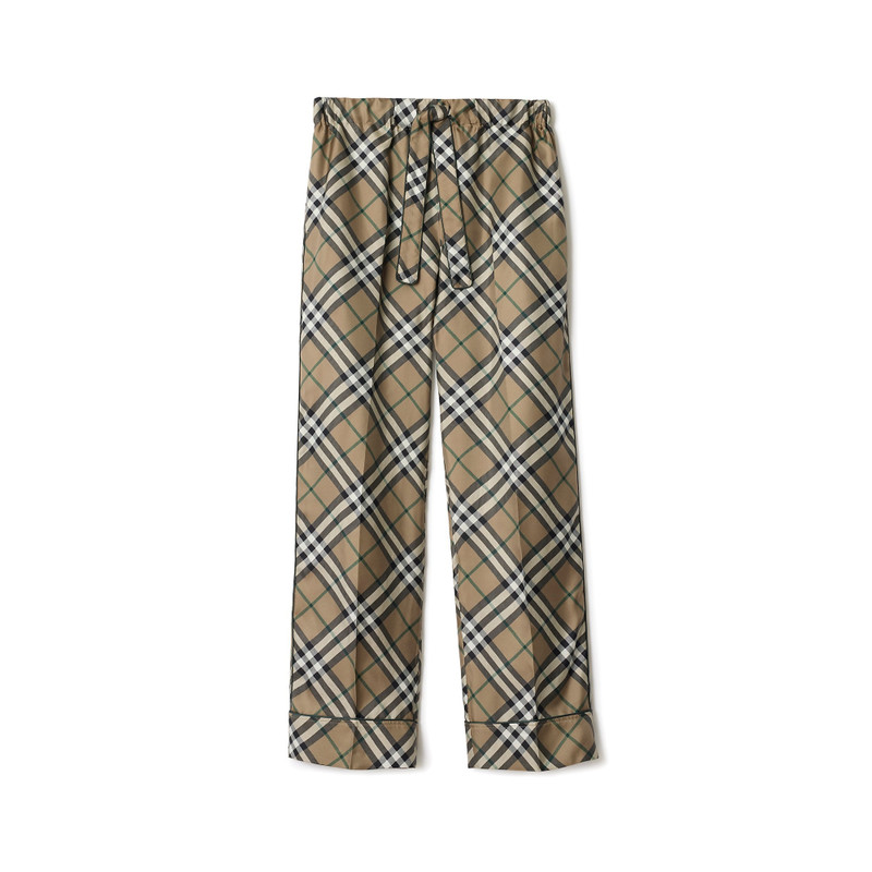 Check Silk Pyjama Trousers 1