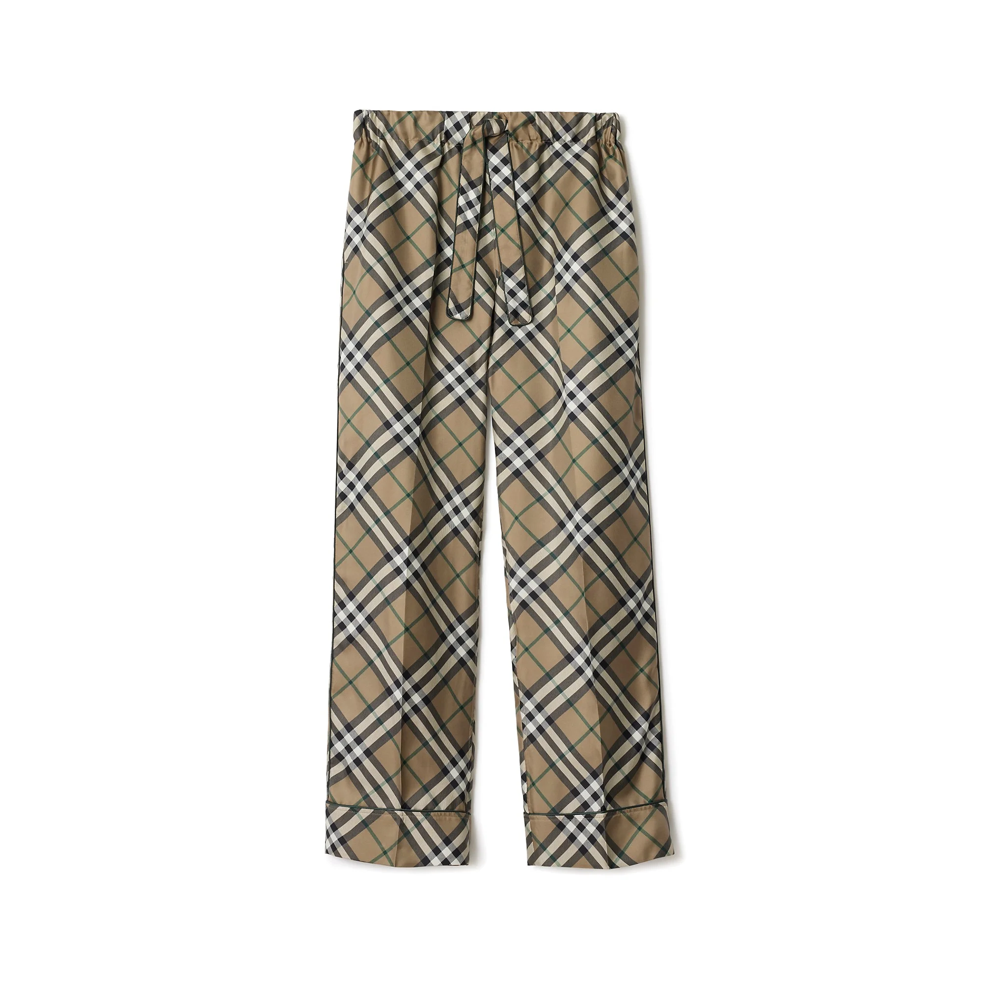 Check Silk Pyjama Trousers - 1
