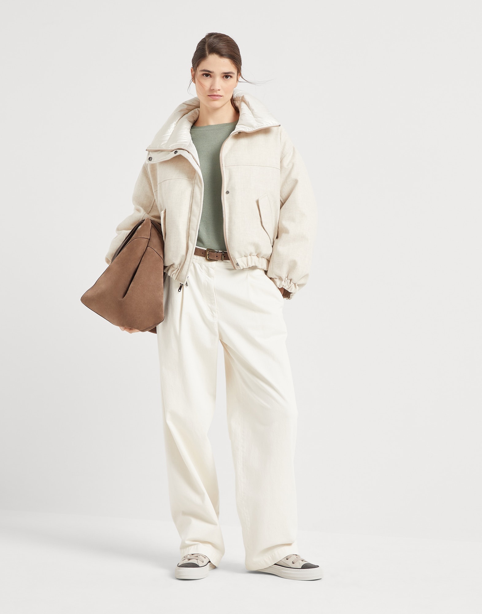 パンツ BRUNELLO CUCINELLI Sparkling lightweight cashmere and silk t Brunello Cucinelli Sparkling Cashmere and Silk Lightweight