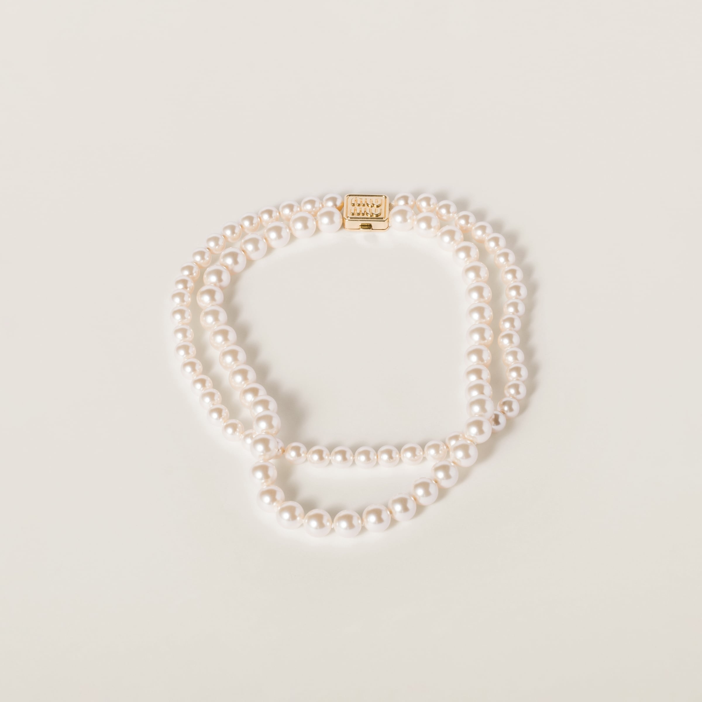 Metal and pearl necklace - 1