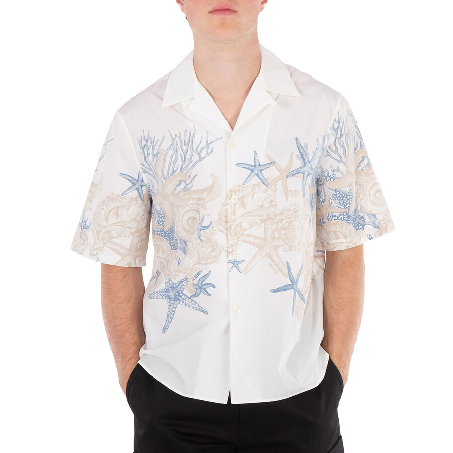 Versace Barocco Sea Print Cotton Poplin Shirt - 3