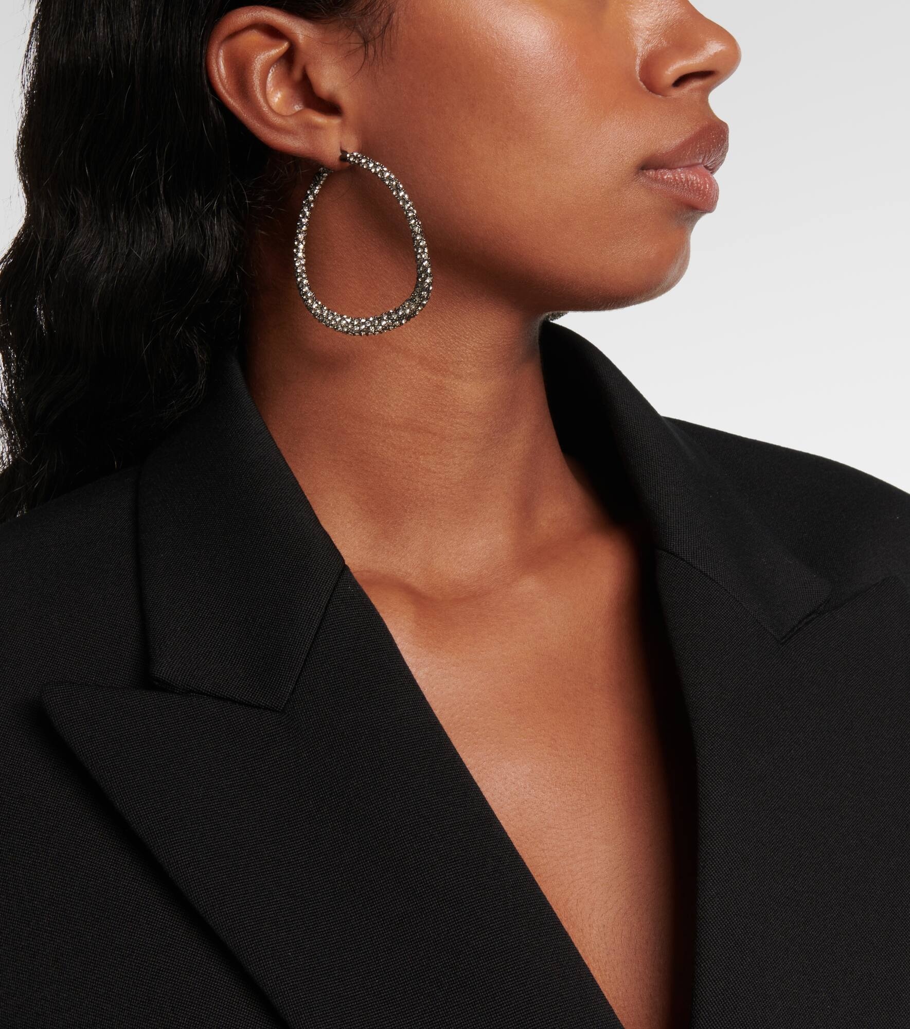 Shadowshine embellished hoop earrings - 6