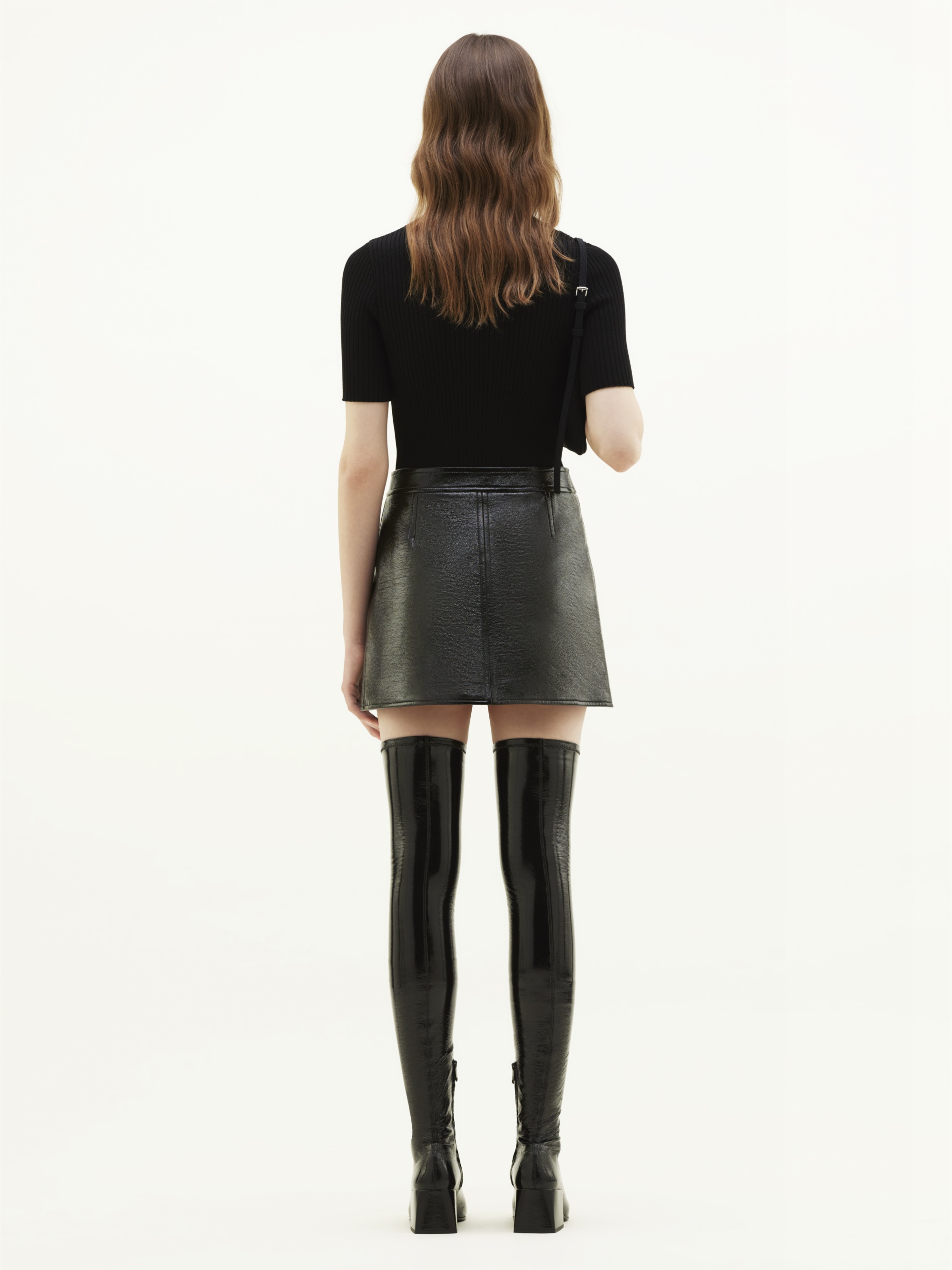 REEDITION VINYL MINI SKIRT - 4
