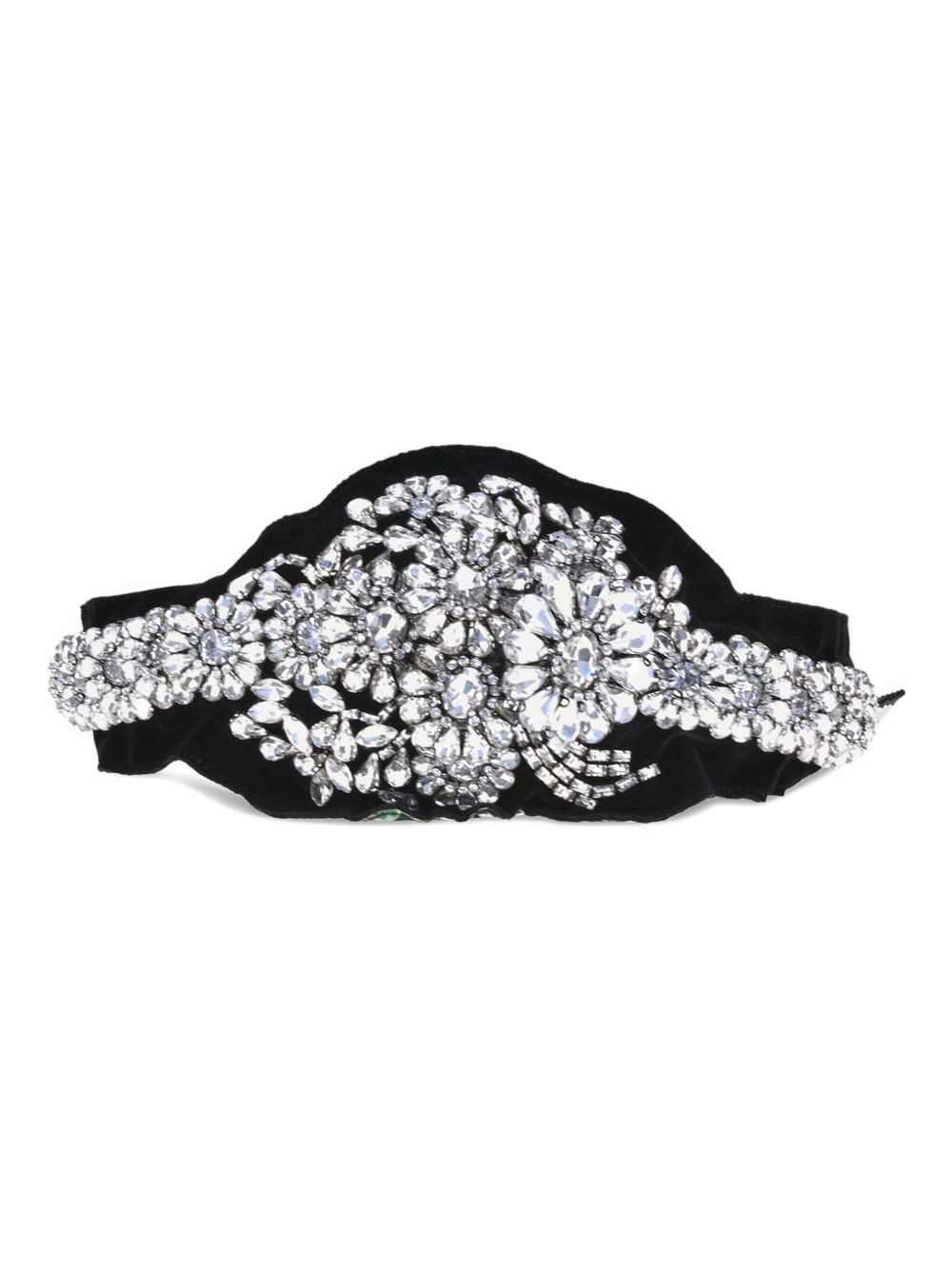 rhinestone-embellished velvet necklace - 1