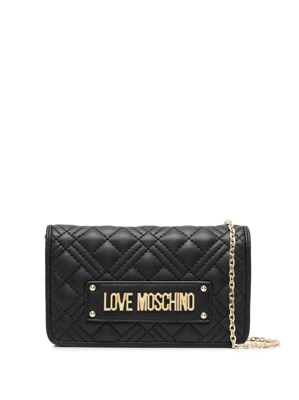 quilted logo-letter crossbody bag - 1