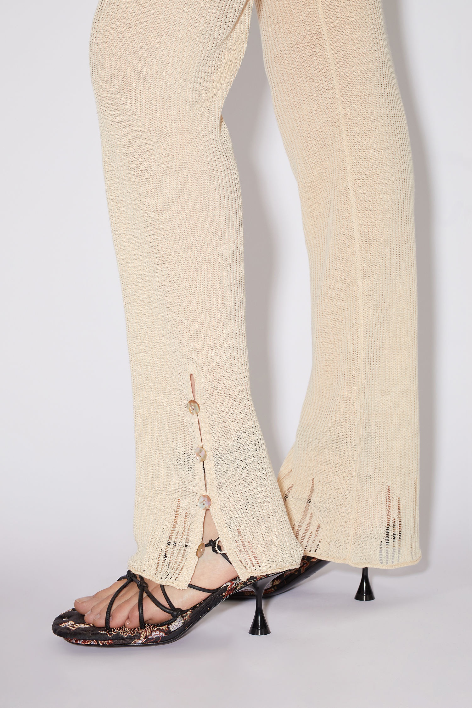 Linen blend leggings - Oat beige - 6